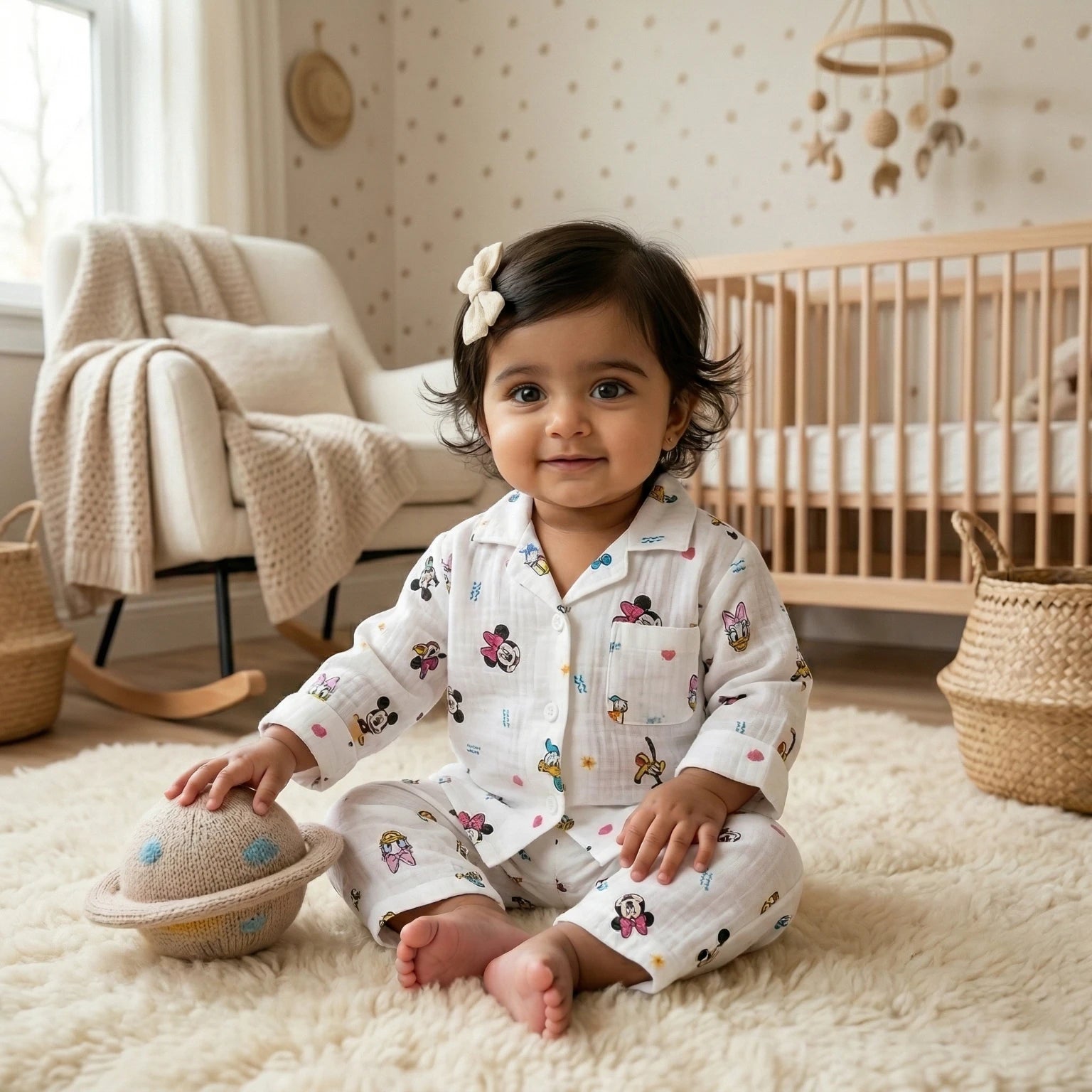 Mickey – Collared Muslin Night Suit Momuko Kids