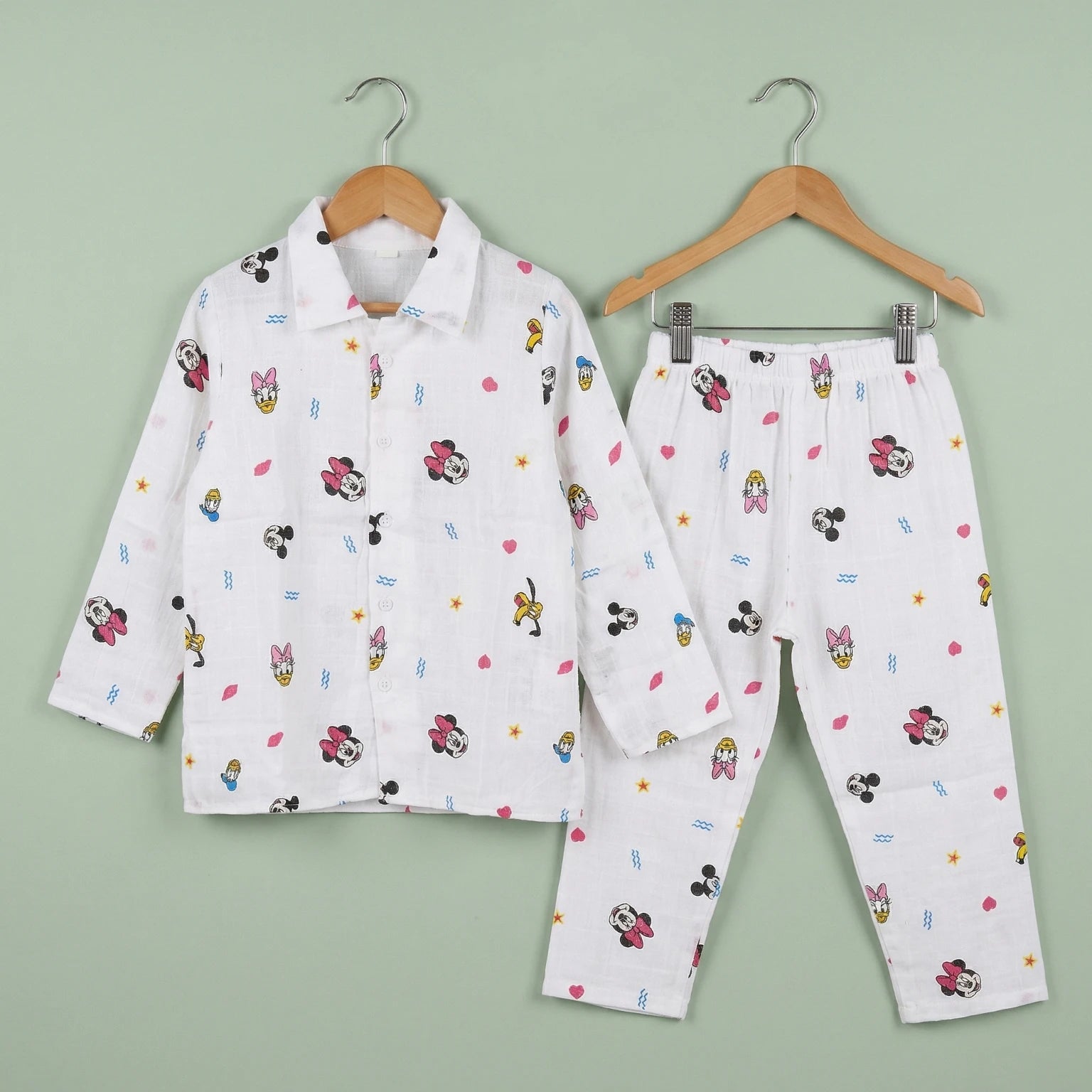 Mickey – Collared Muslin Night Suit Momuko Kids