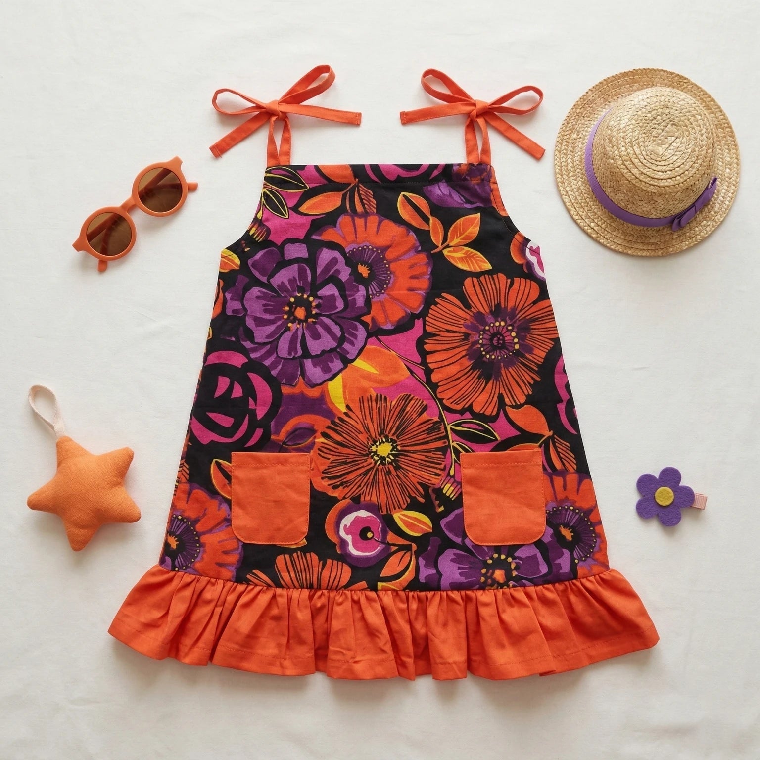 Rust Orange Pillow Dress Momuko Kids