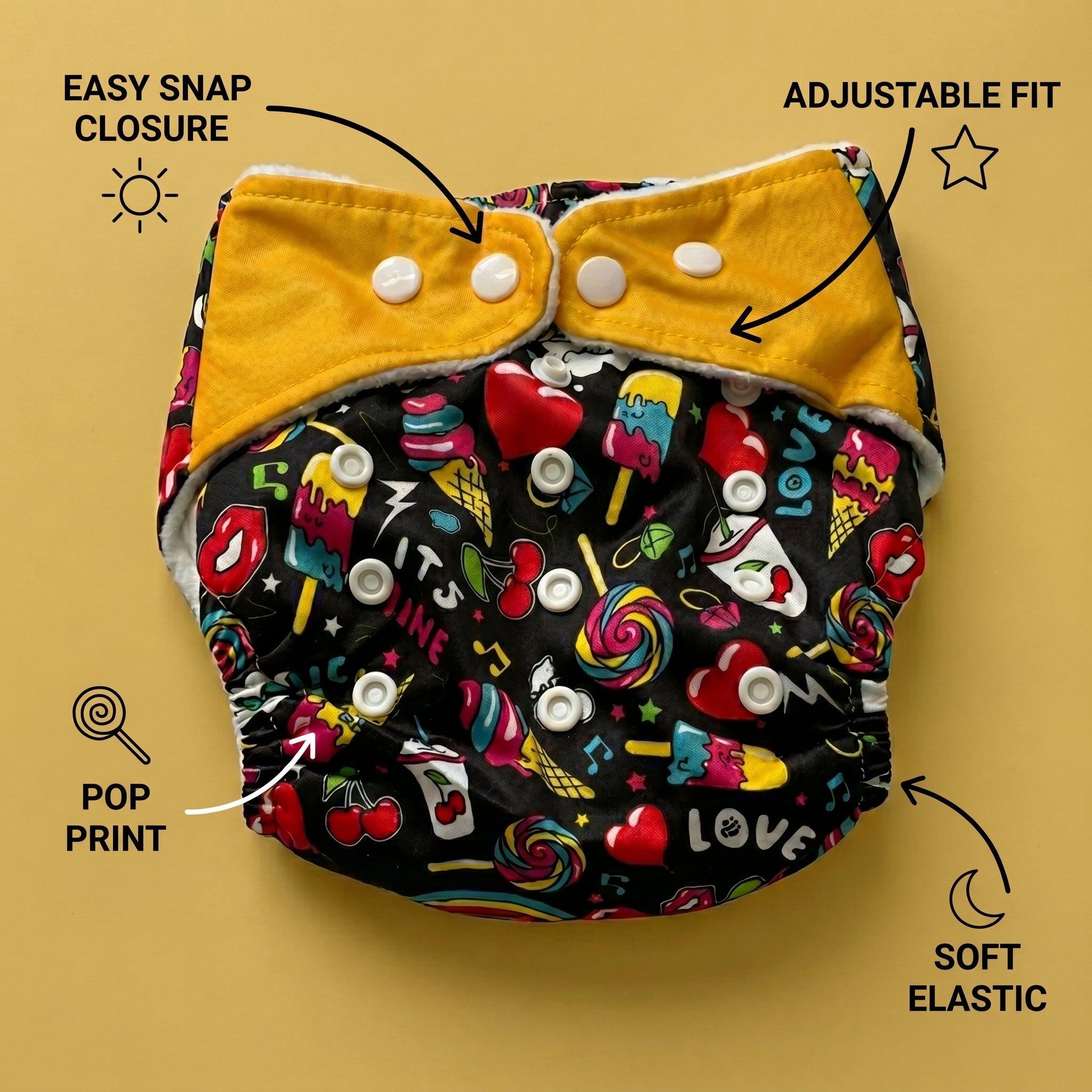 Cloth Diaper With 6 Layer Insert Pad