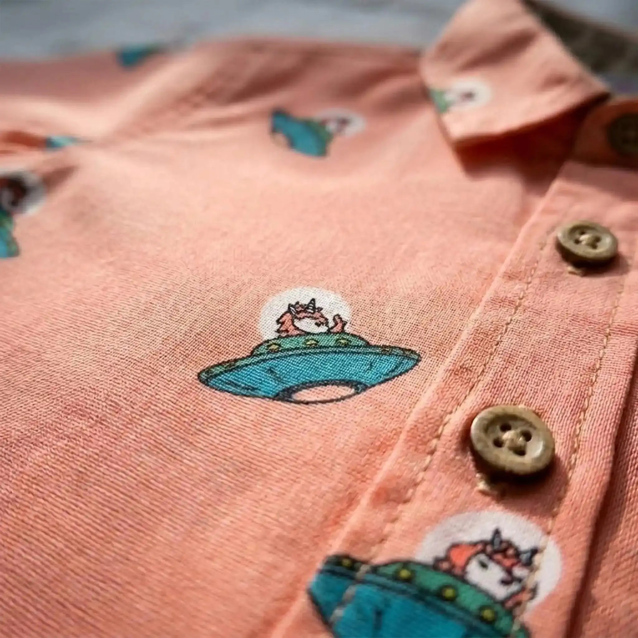 UFO Shirt with Khakhi Shorts Momuko Kids