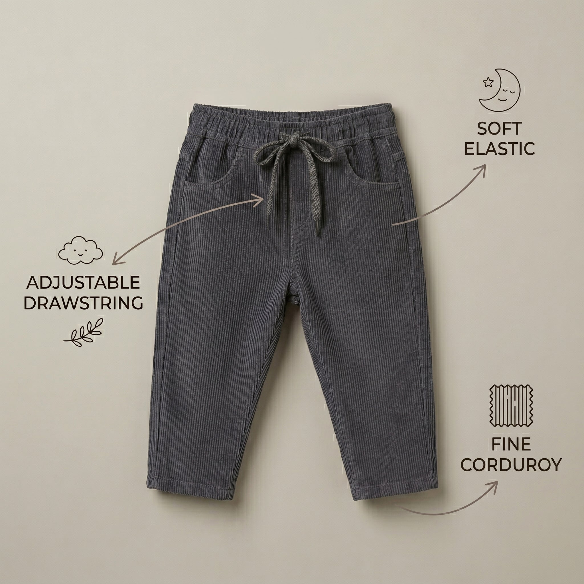 Grey Corduroy Pants