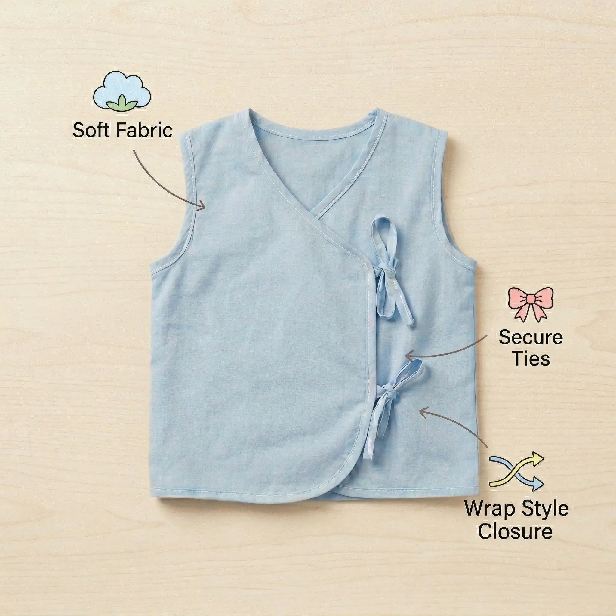Plain Kedia with Double Knot (Set of 4) Momuko Kids