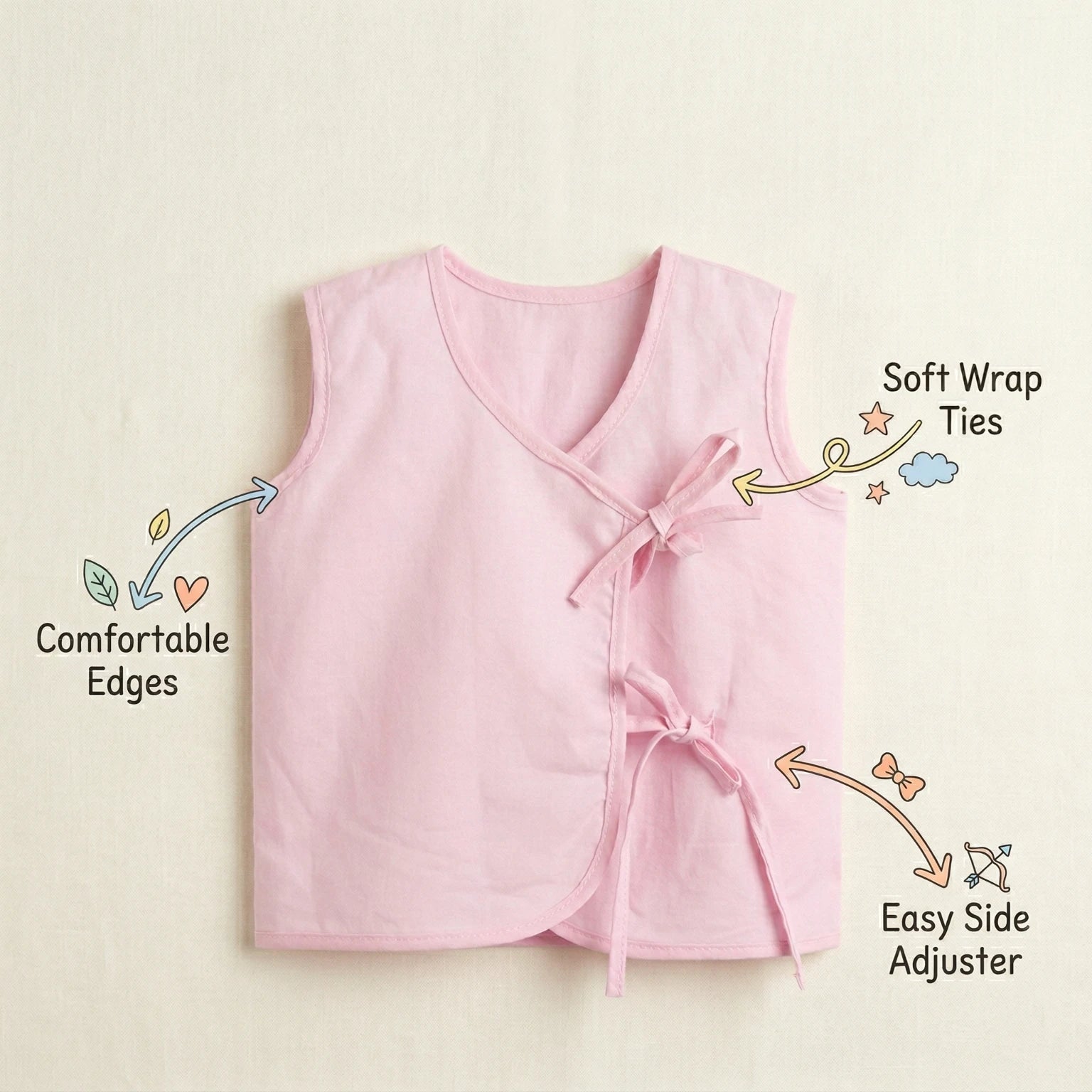 Plain Kedia with Double Knot (Set of 4) Momuko Kids