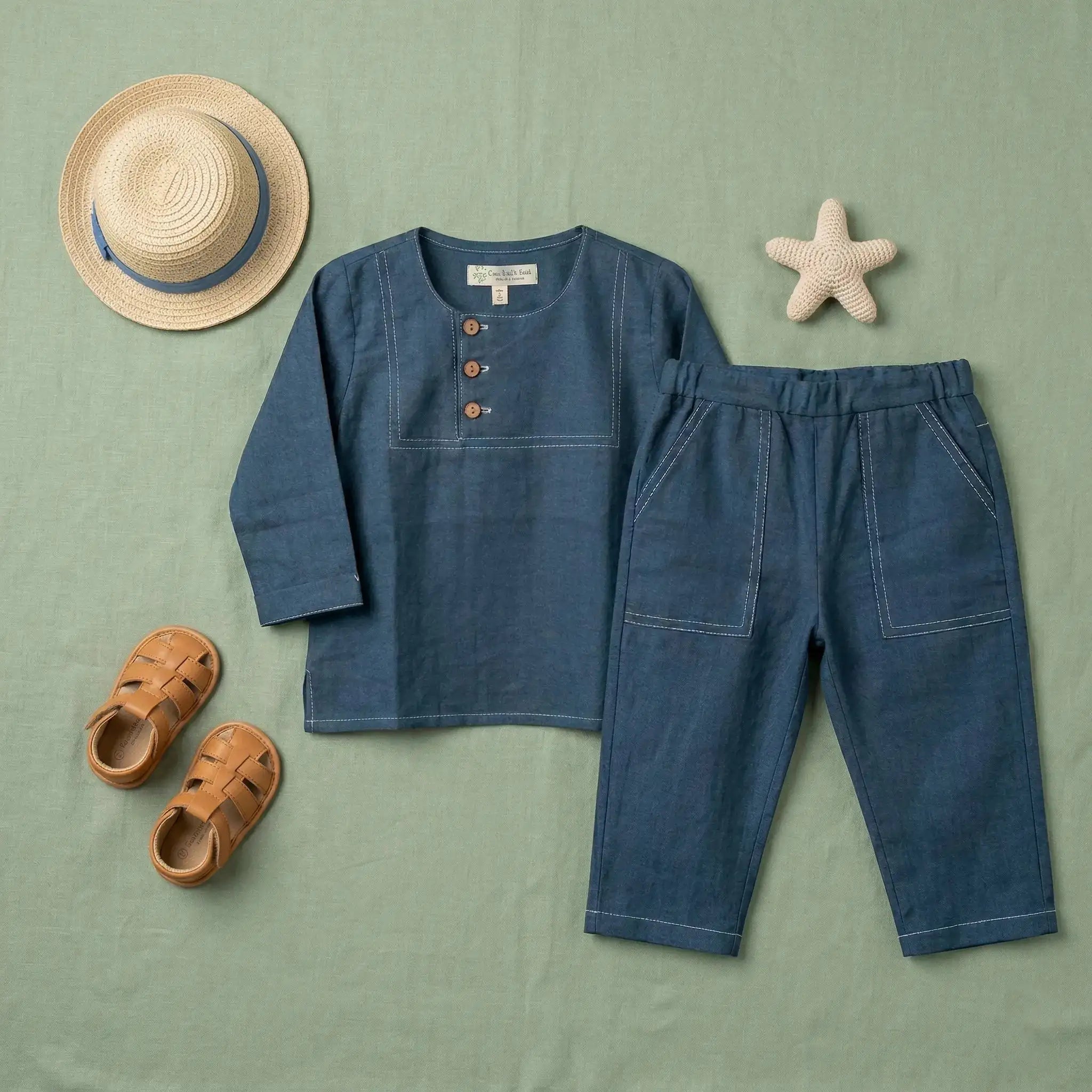 Full Sleeve Short Kurta with Pants Momuko Kids