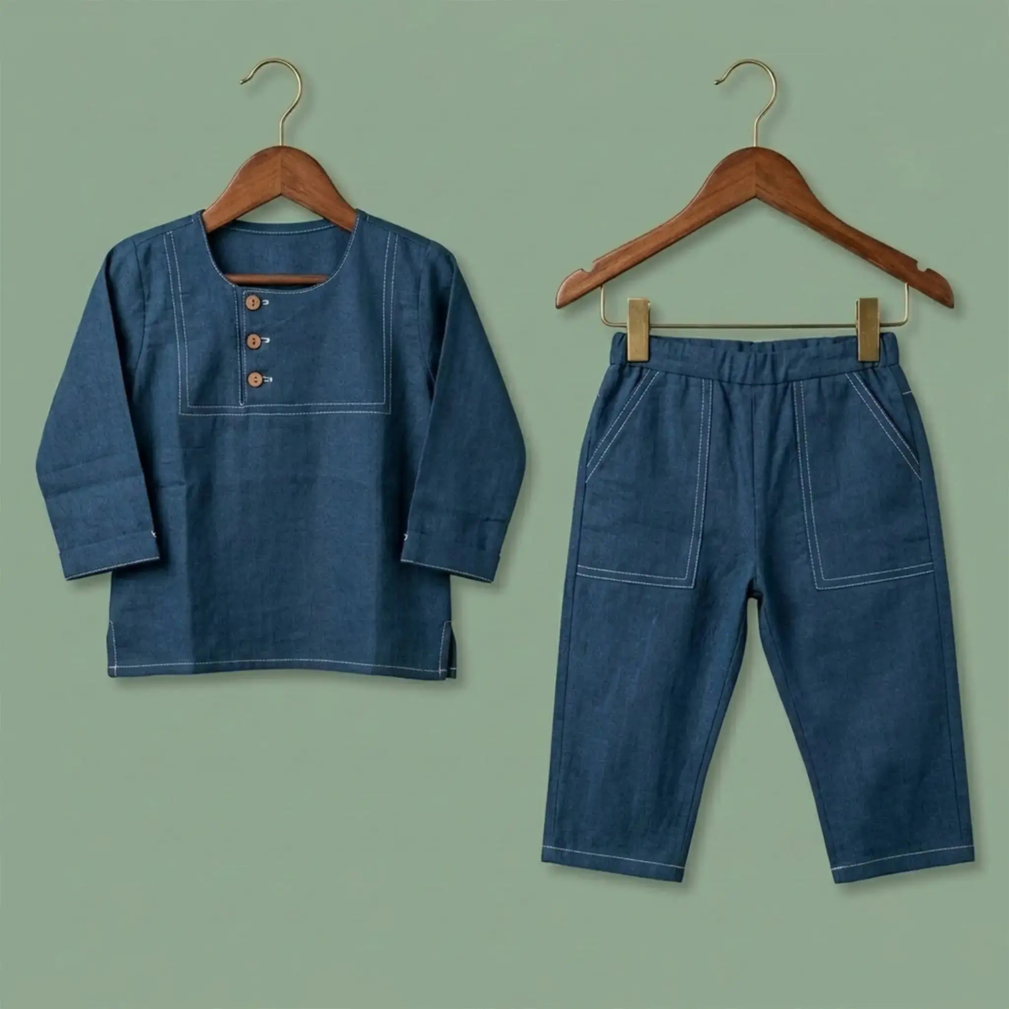 Full Sleeve Short Kurta with Pants Momuko Kids