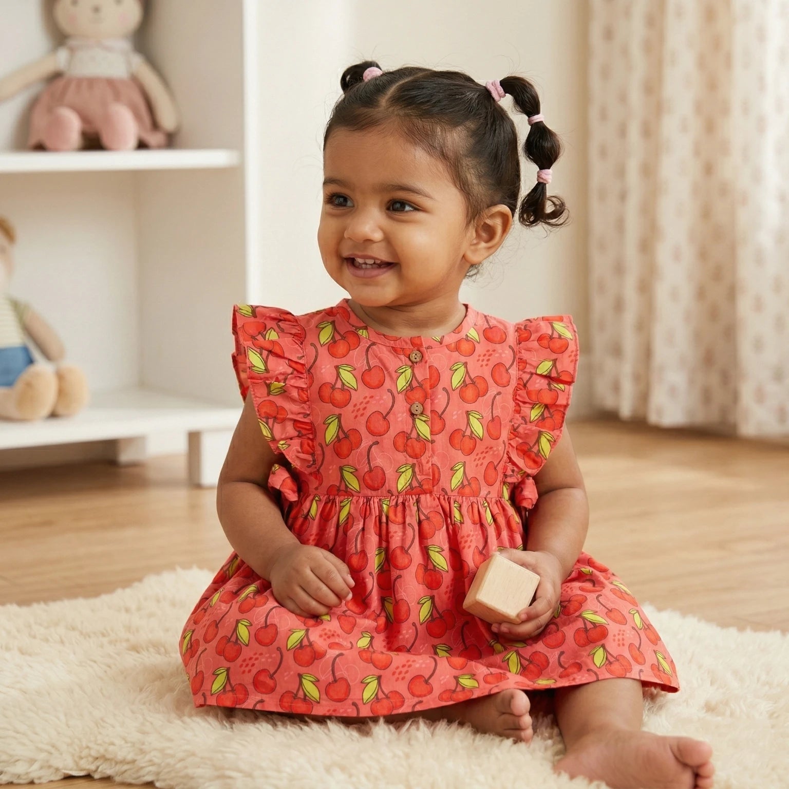 Cherry Chatter Ruffle Frock