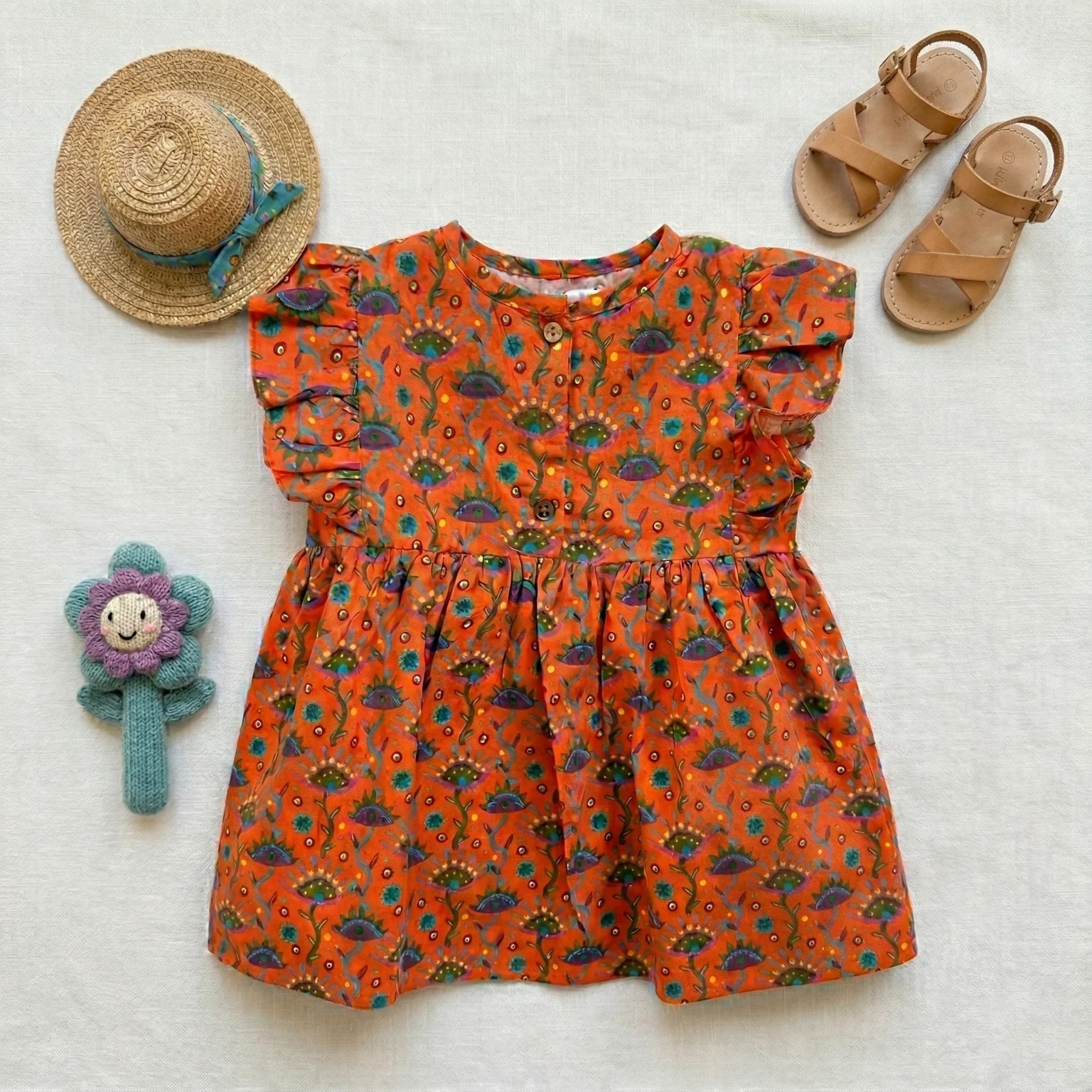 Cherry Chatter Ruffle Frock Momuko Kids
