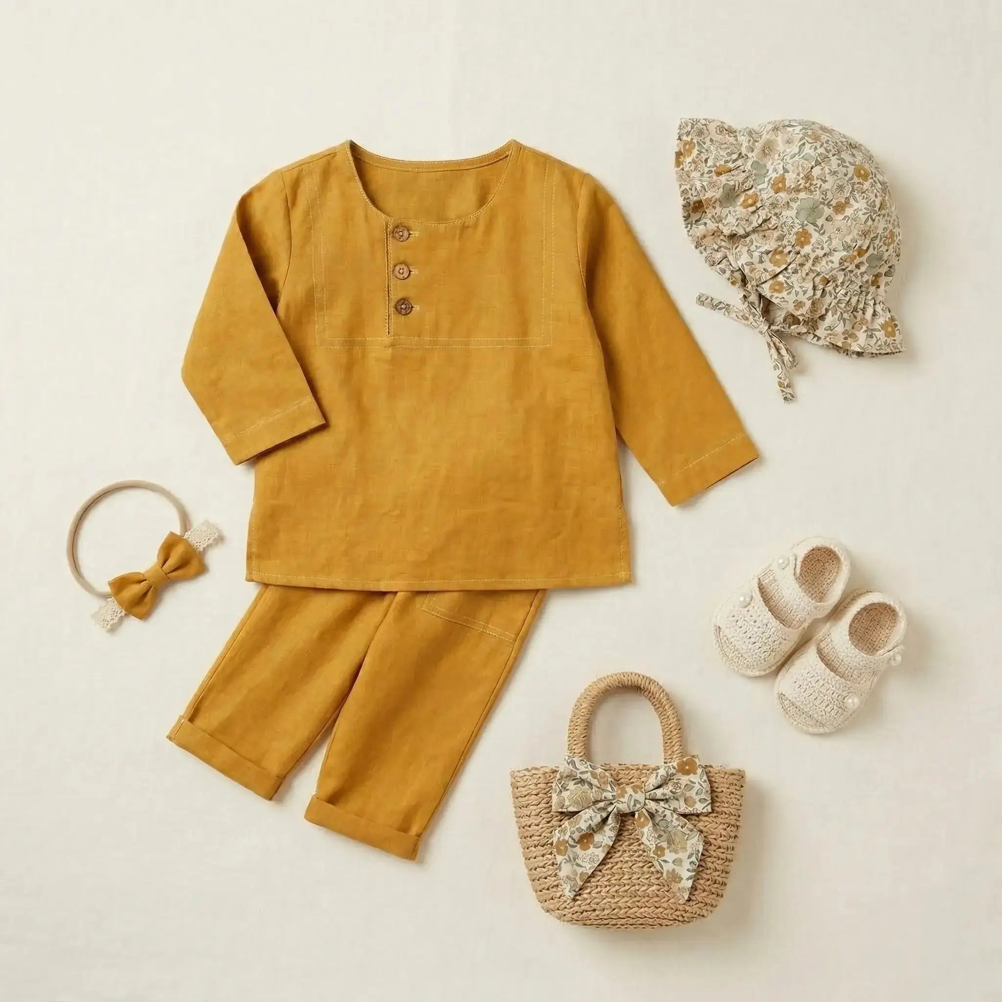 Full Sleeve Short Kurta with Pants Momuko Kids