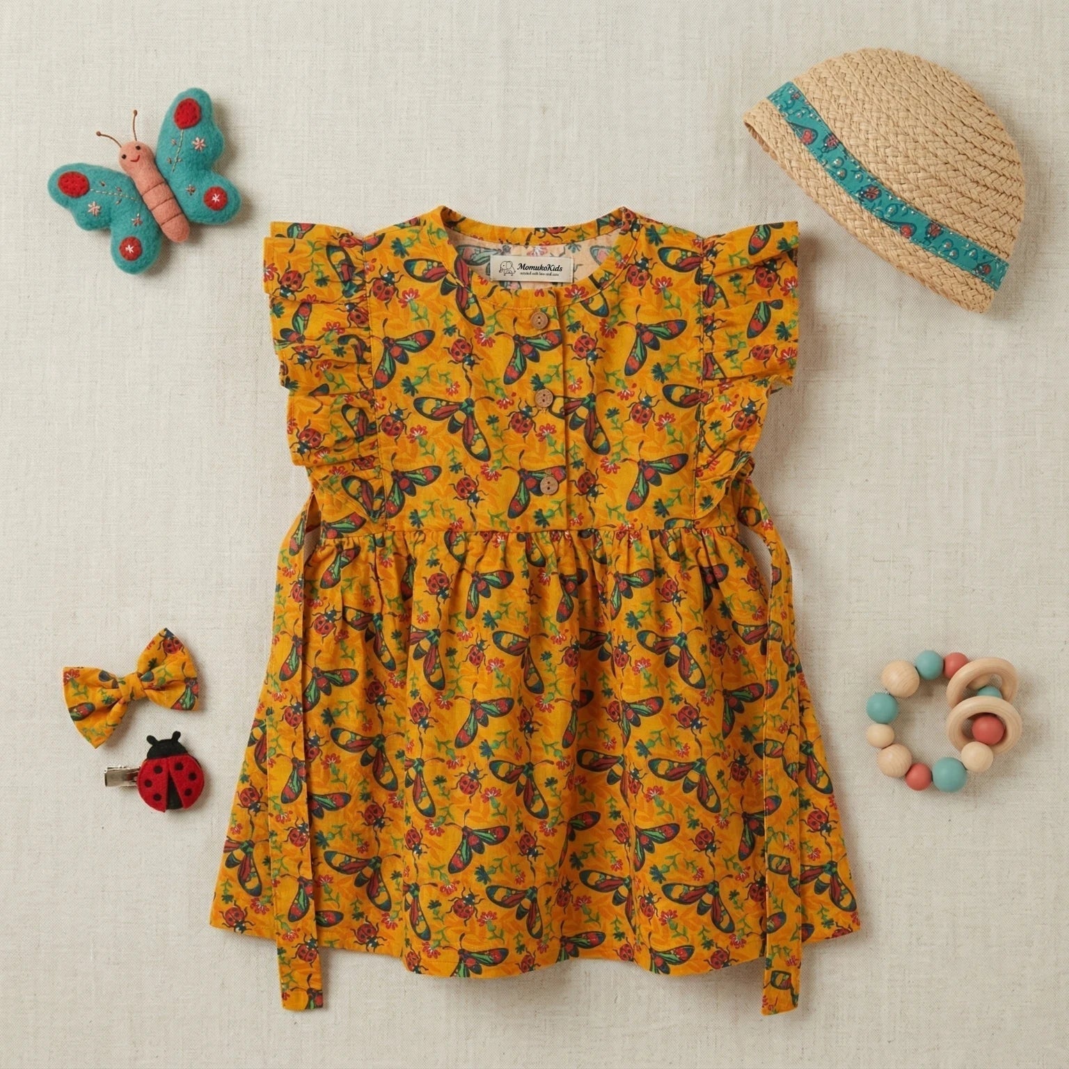 Cherry Chatter Ruffle Frock Momuko Kids