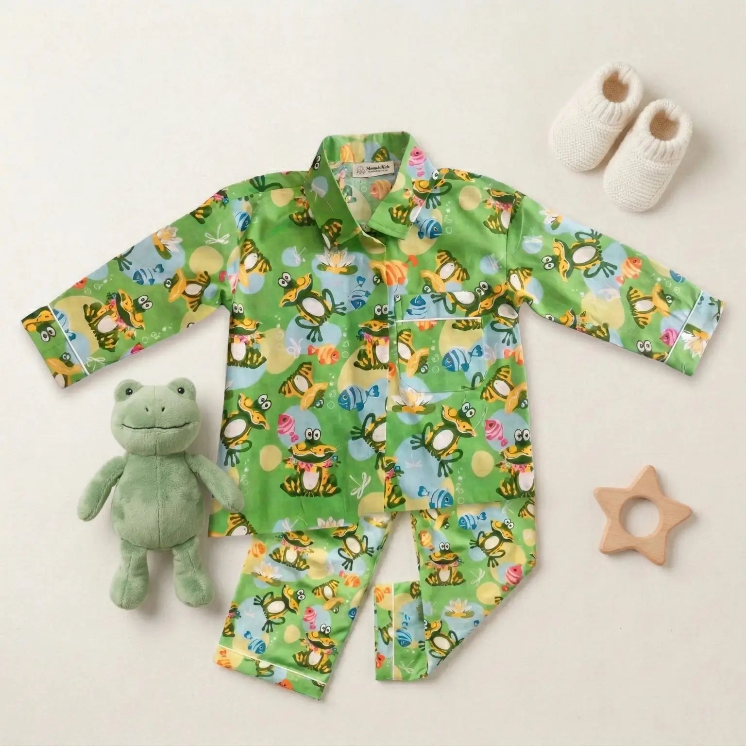 Frog Print Full Sleeve Night Suit Momuko Kids