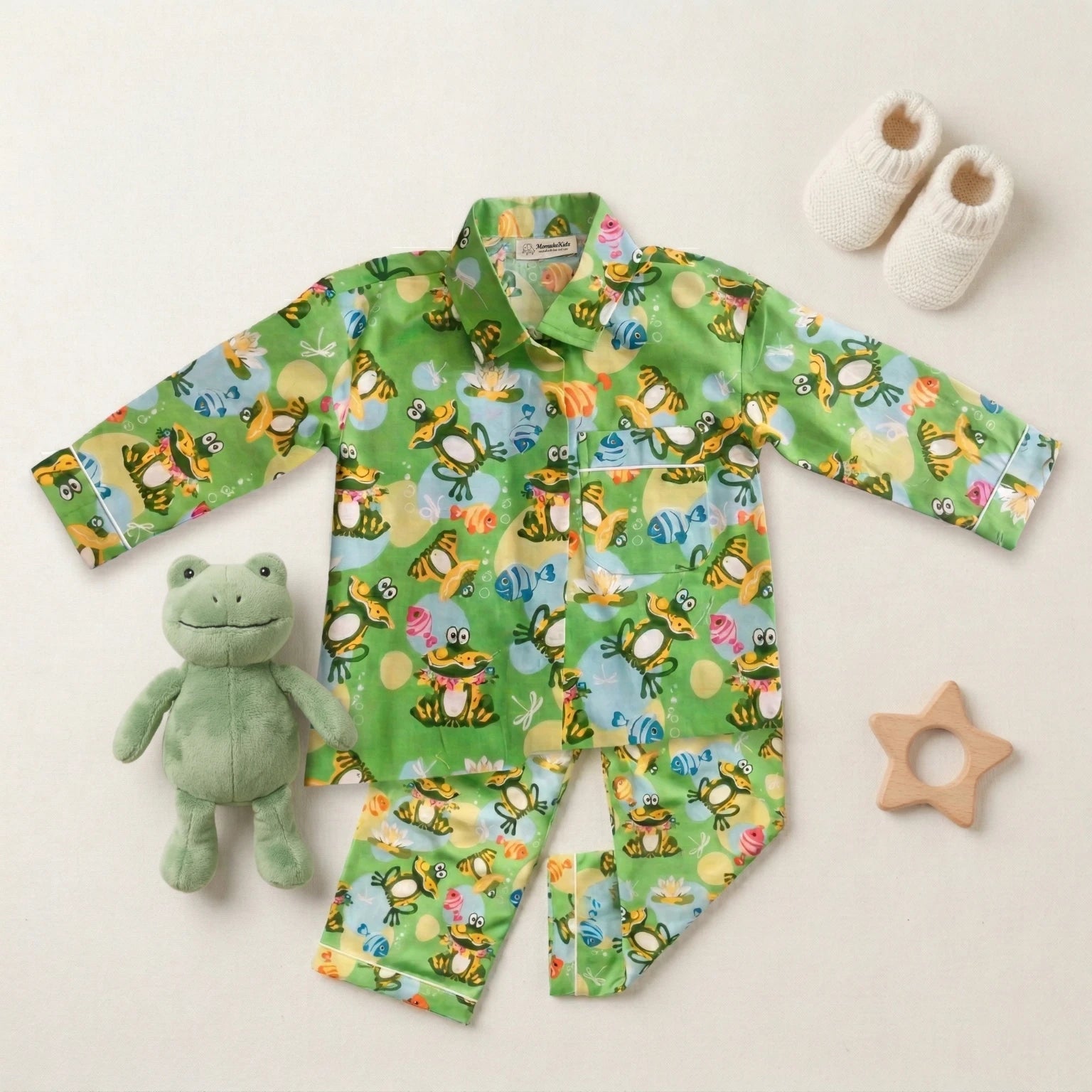 Frog Print Full Sleeve Night Suit