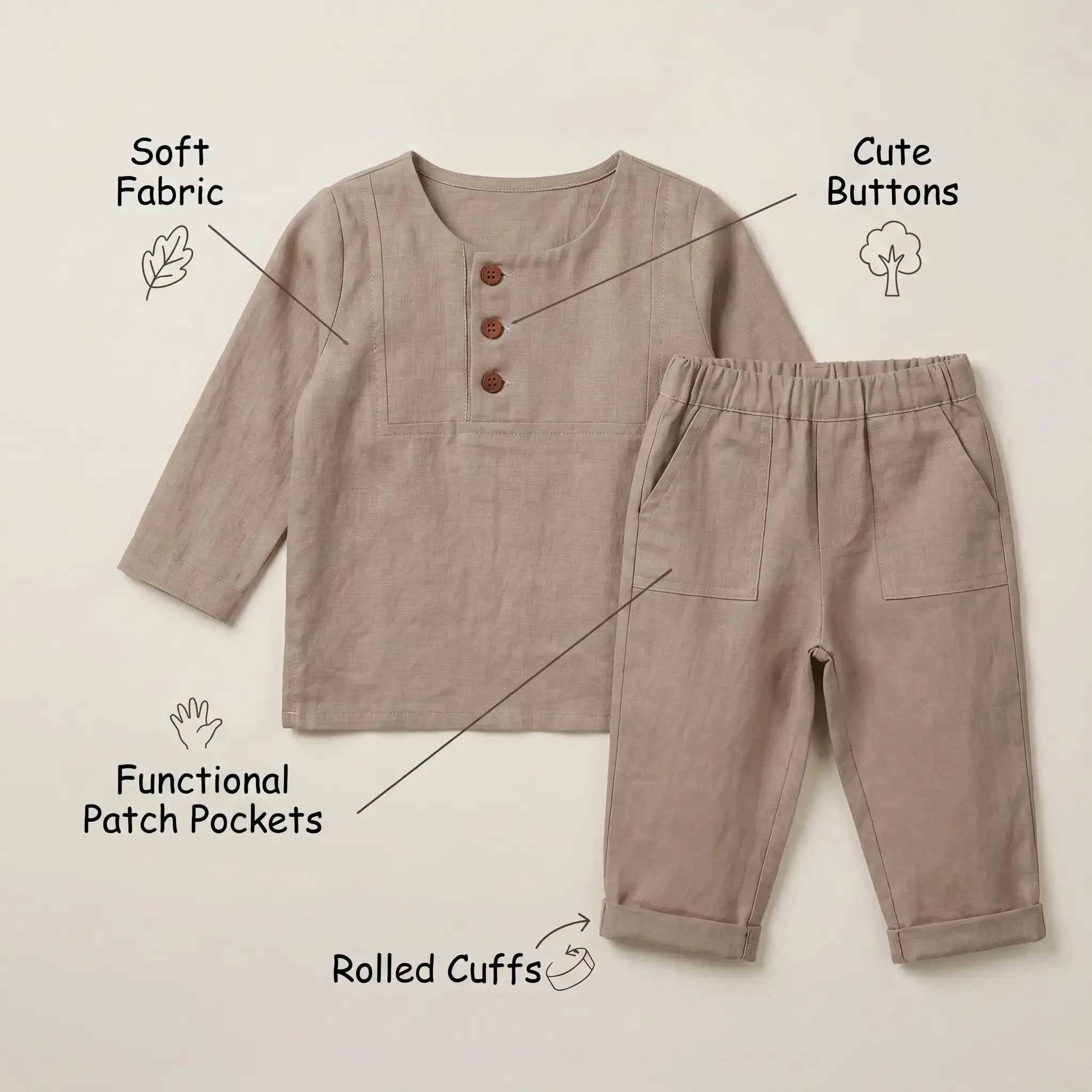 Full Sleeve Short Kurta with Pants Momuko Kids