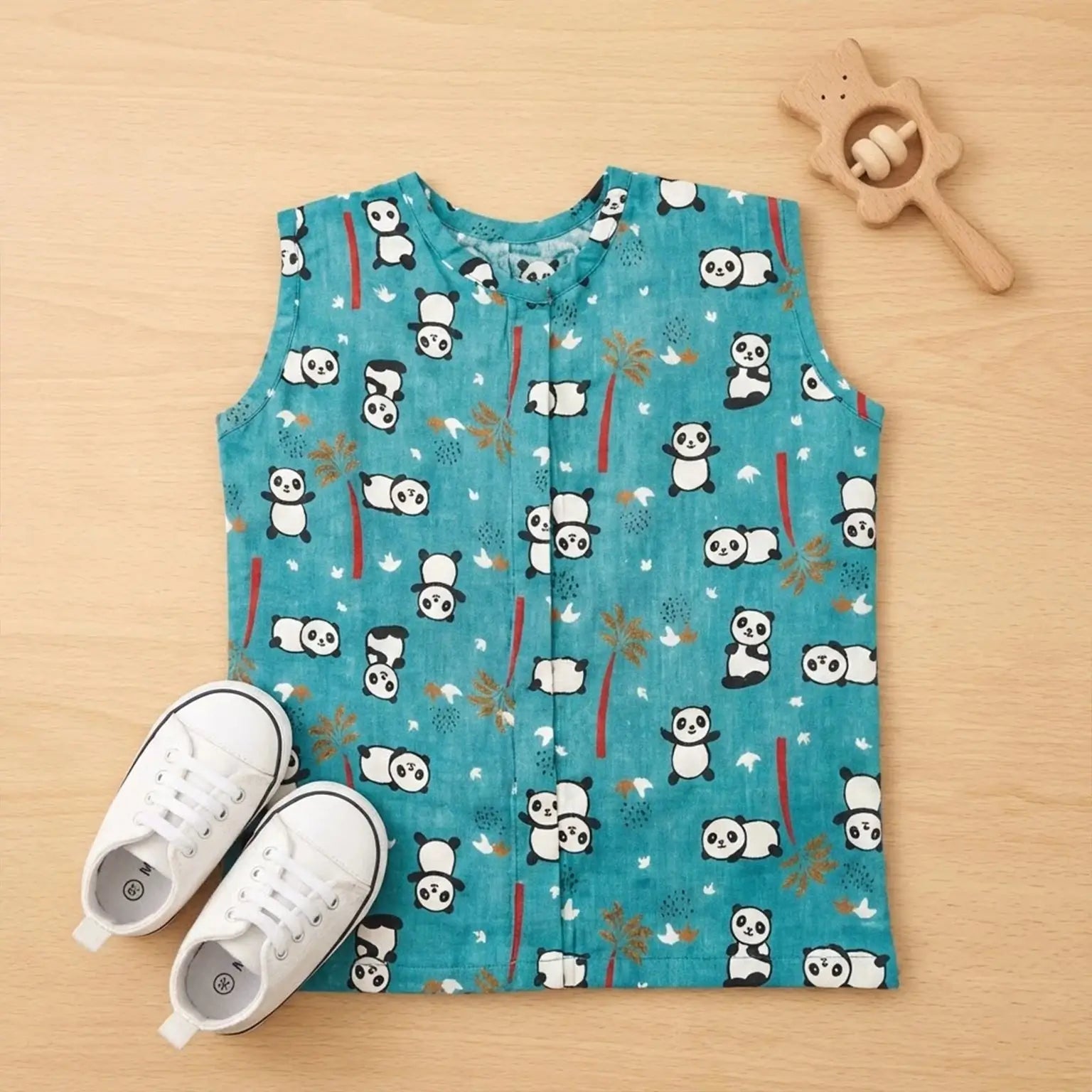 Round Neck Jhabhla - Panda Print Momuko Kids