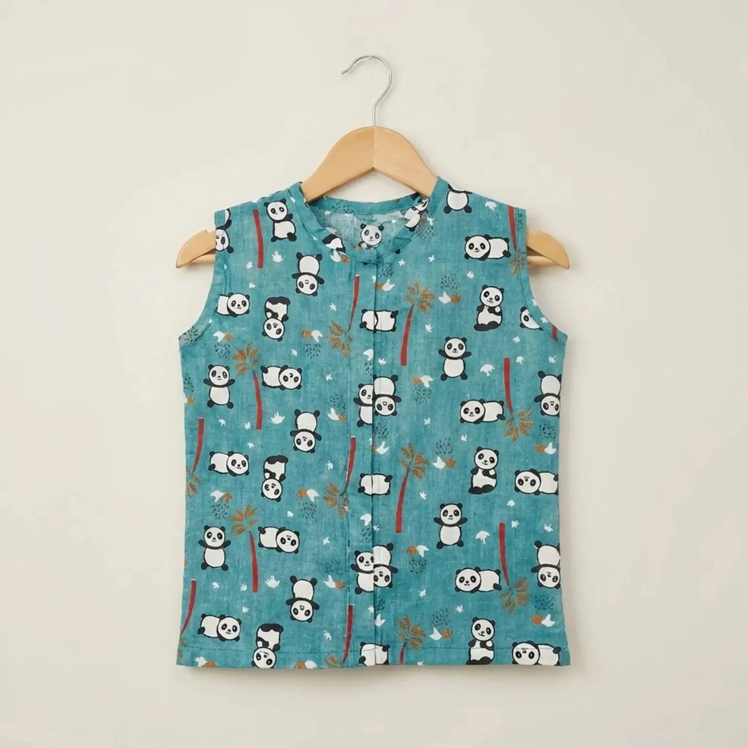 Round Neck Jhabhla - Panda Print