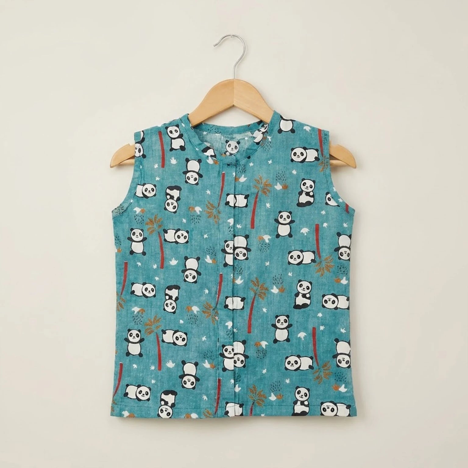 Round Neck Jhabhla - Panda Print