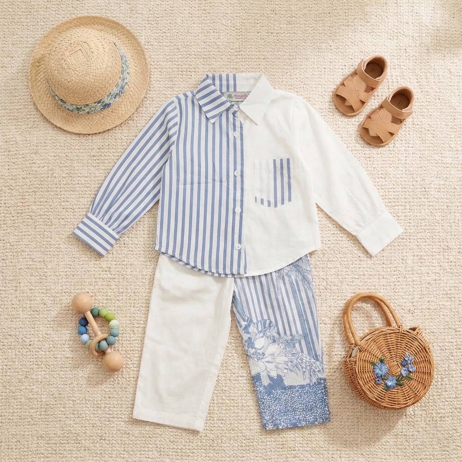 White and Stripes Half & Half Co-ord Set