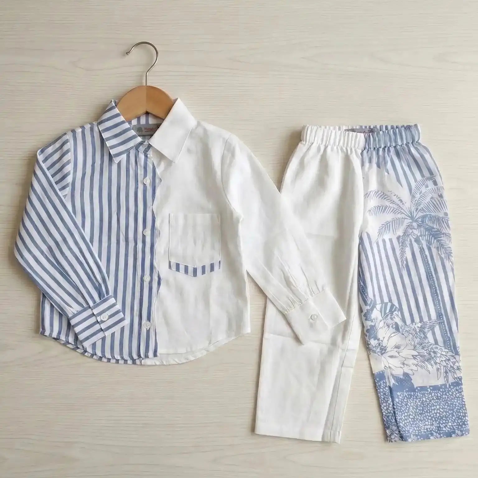 White and Stripes Half & Half Co-ord Set