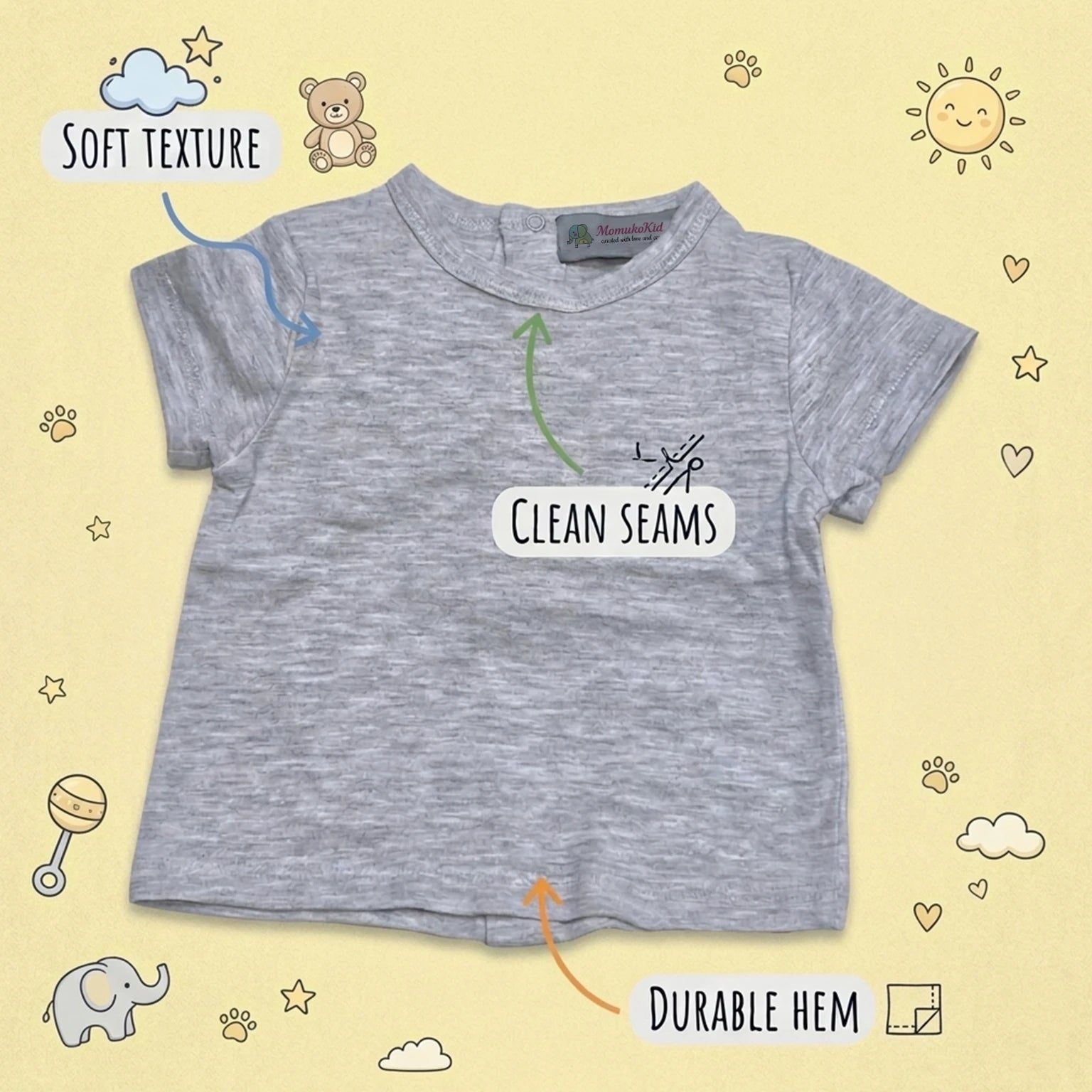 Grey Half Sleeve T-shirt
