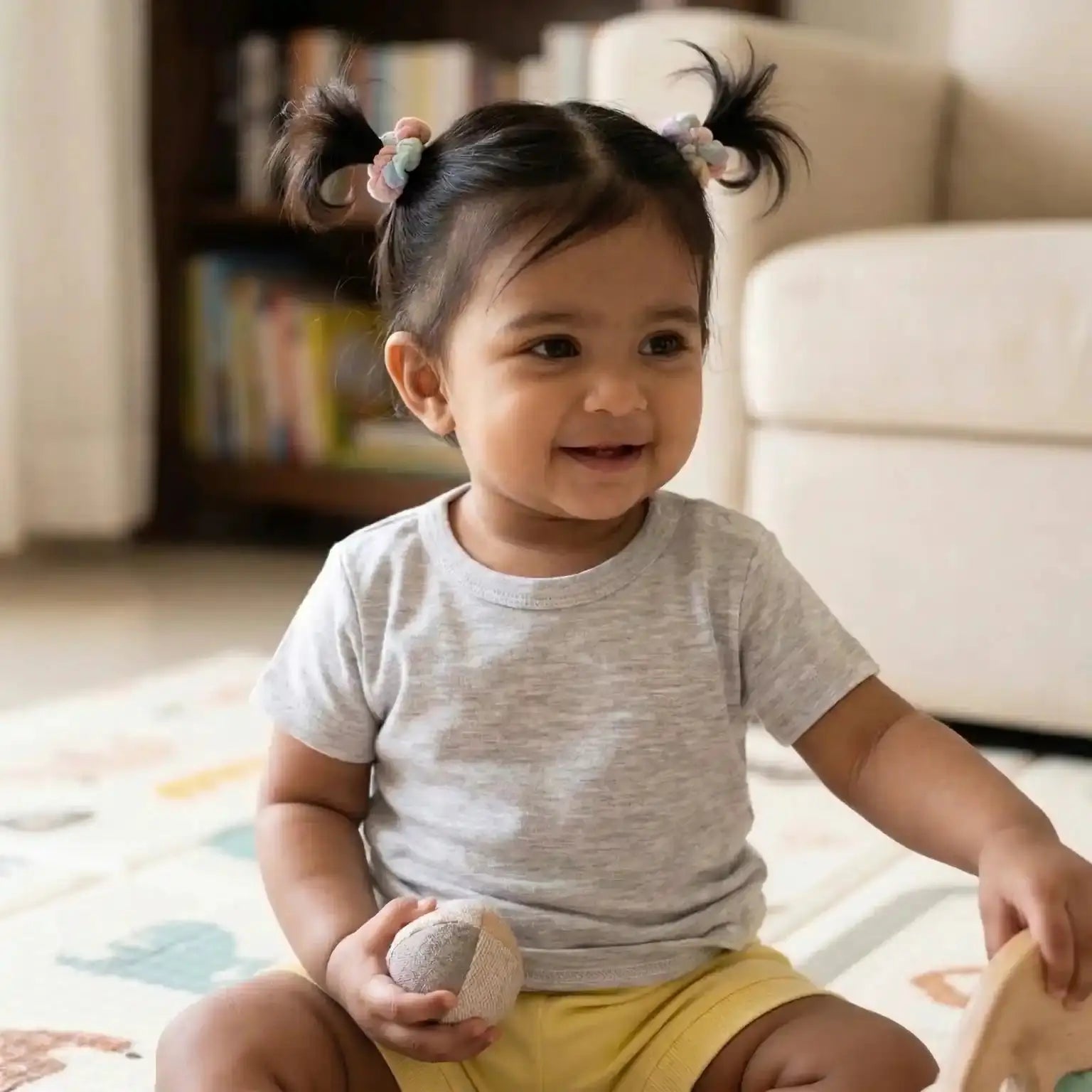 Grey Half Sleeve T-shirt Momuko Kids