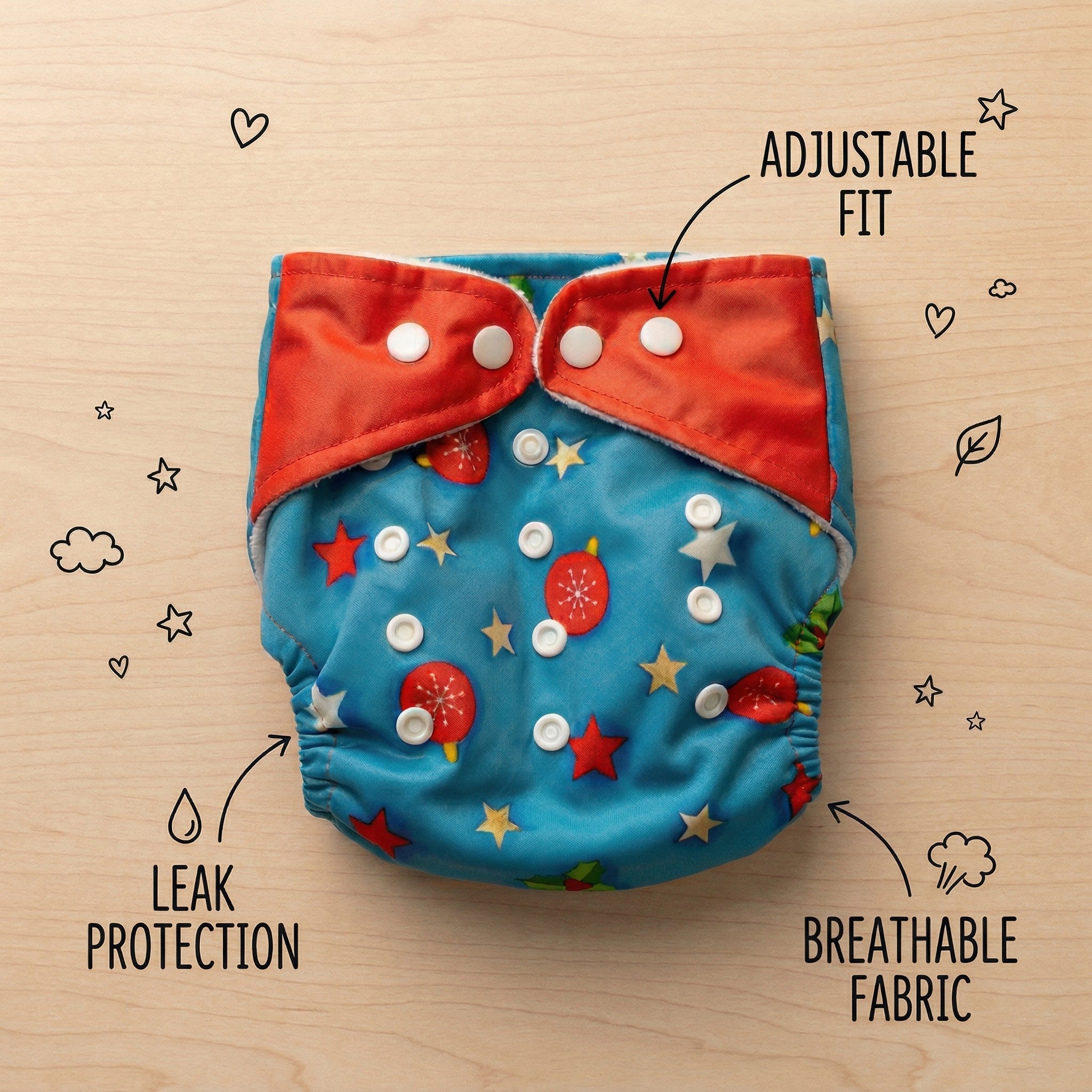 Cloth Diaper With 6 Layer Insert Pad