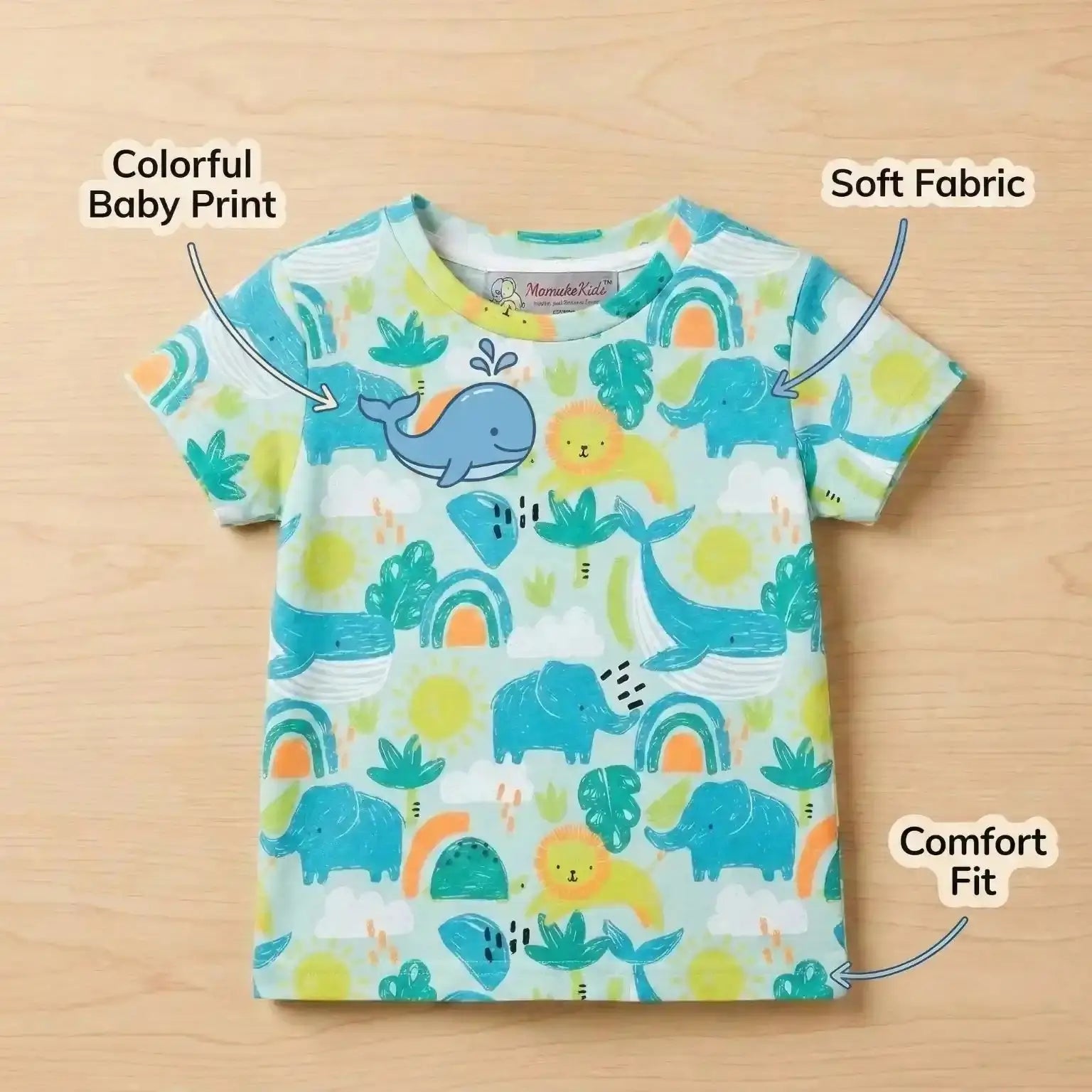 Teal Elephant - T-shirt