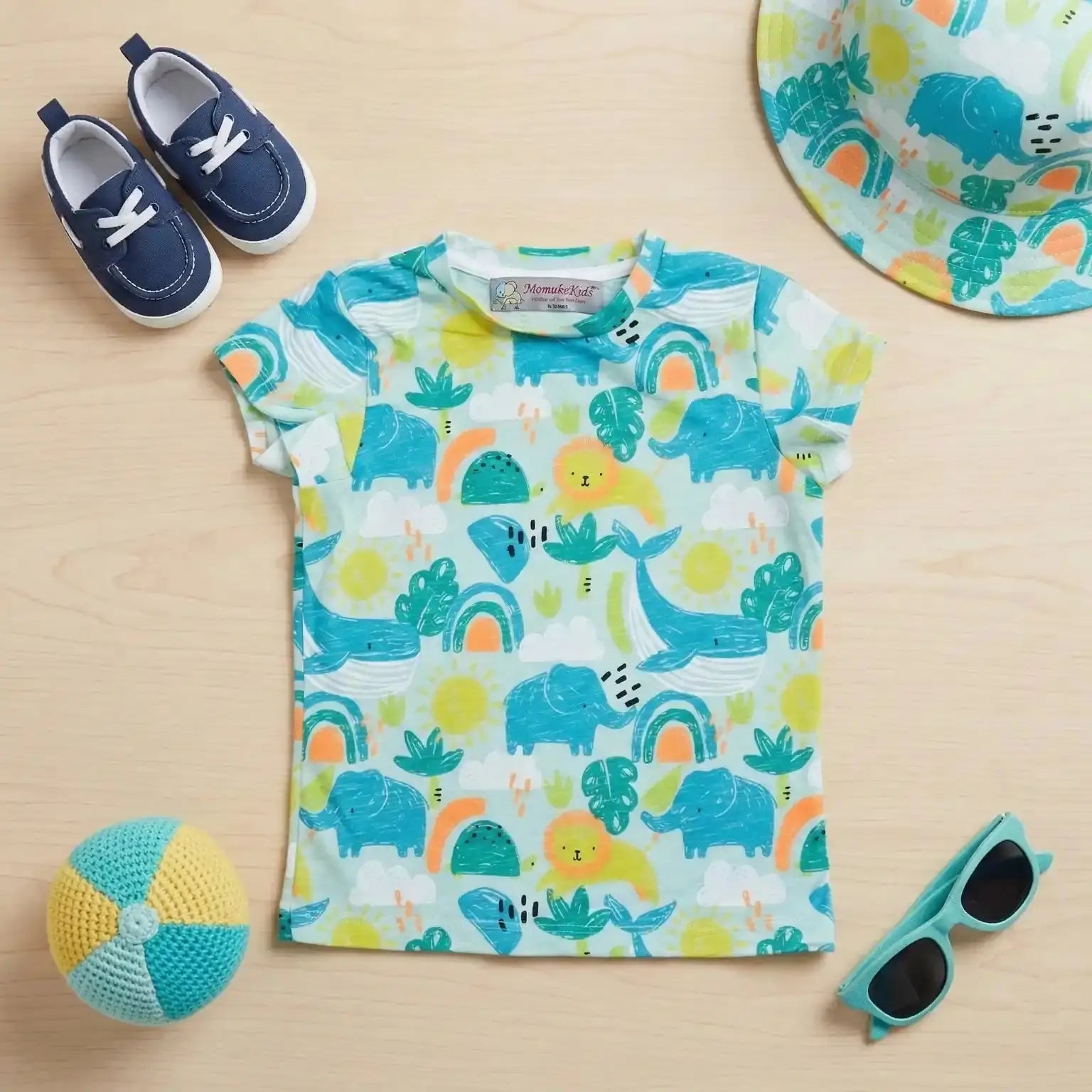 Teal Elephant - T-shirt Momuko Kids