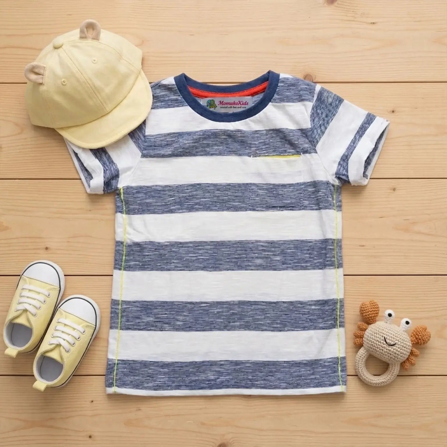 Horizontal Stripes Half Sleeve T-shirt Momuko Kids