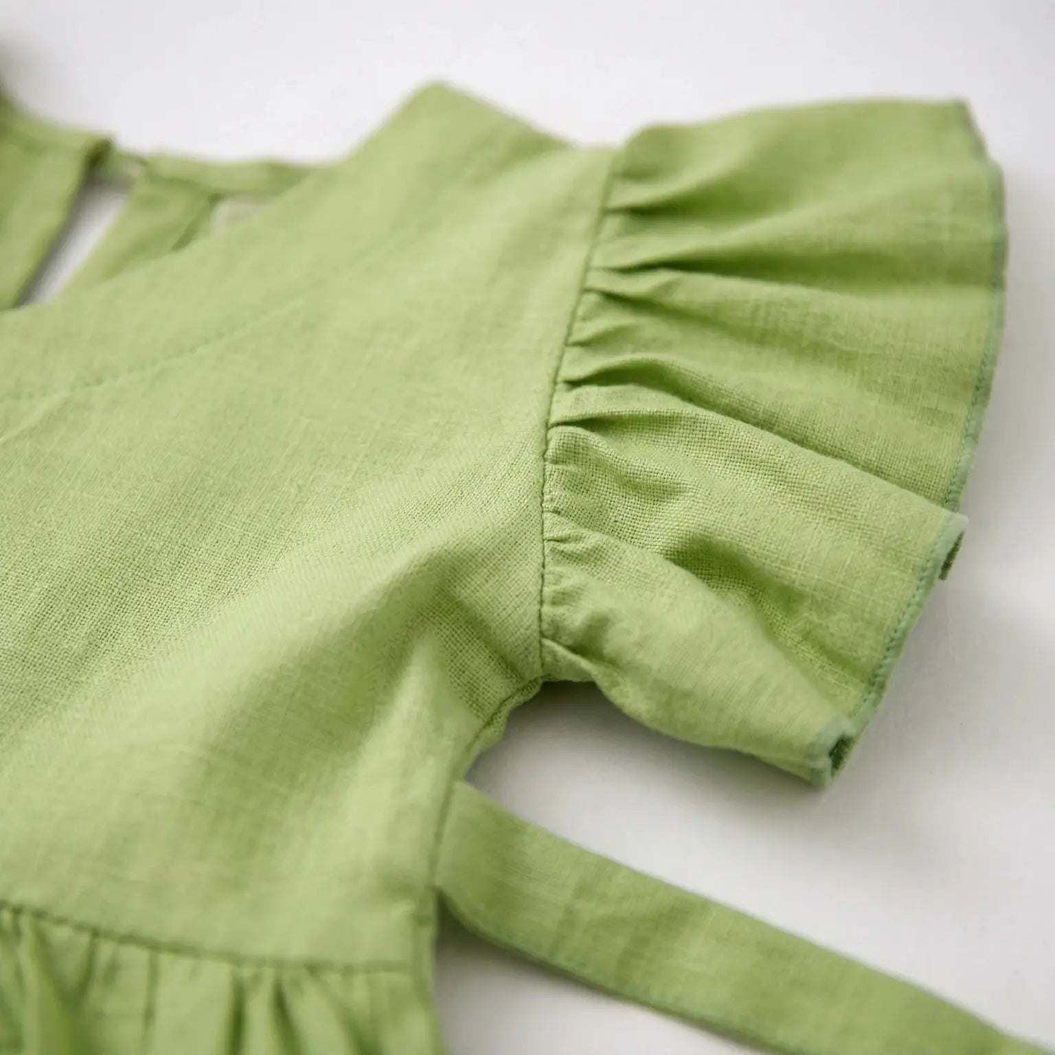 Ruffle Sleeve Green Frock