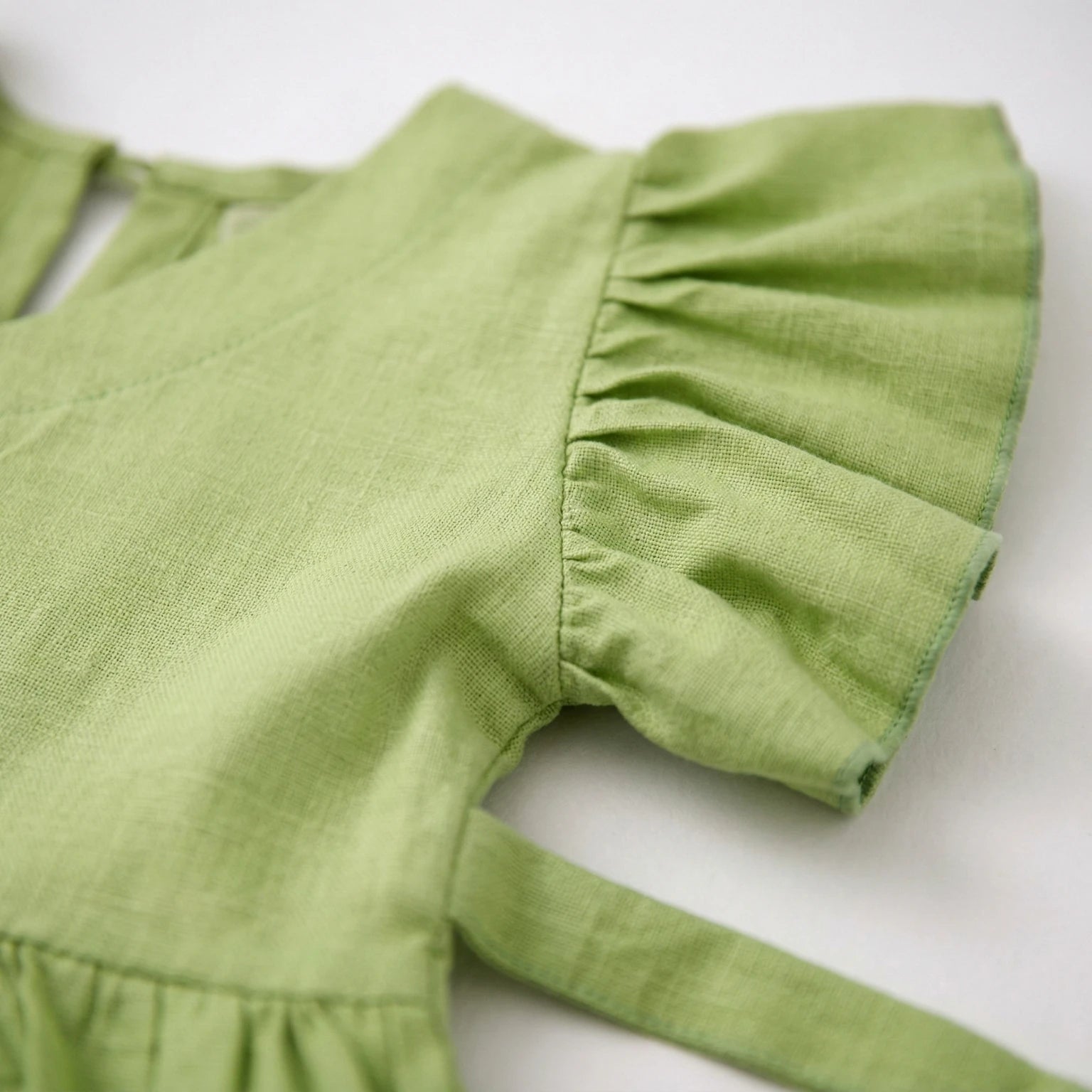 Ruffle Sleeve Green Frock