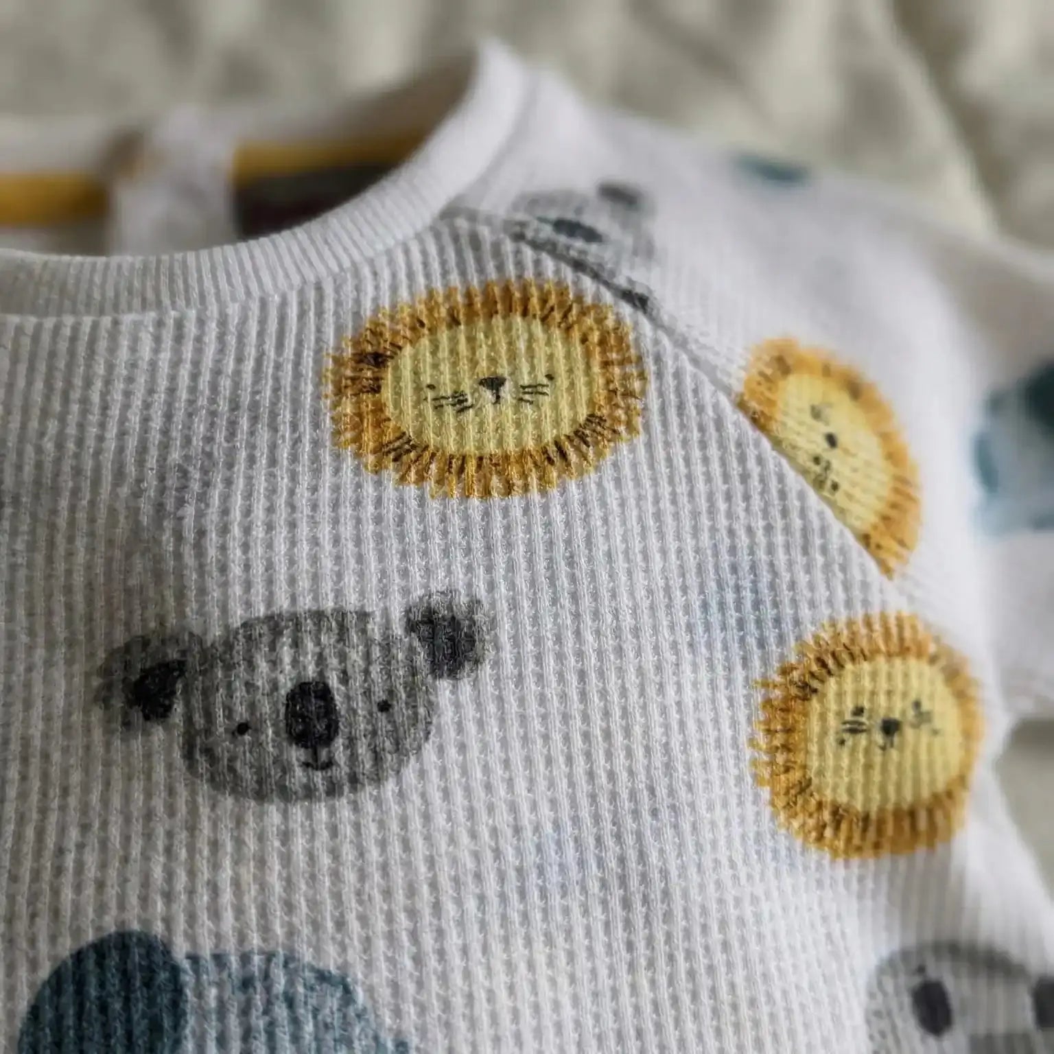 White Full Sleeve Ribbed Printed T-shirt Momuko Kids