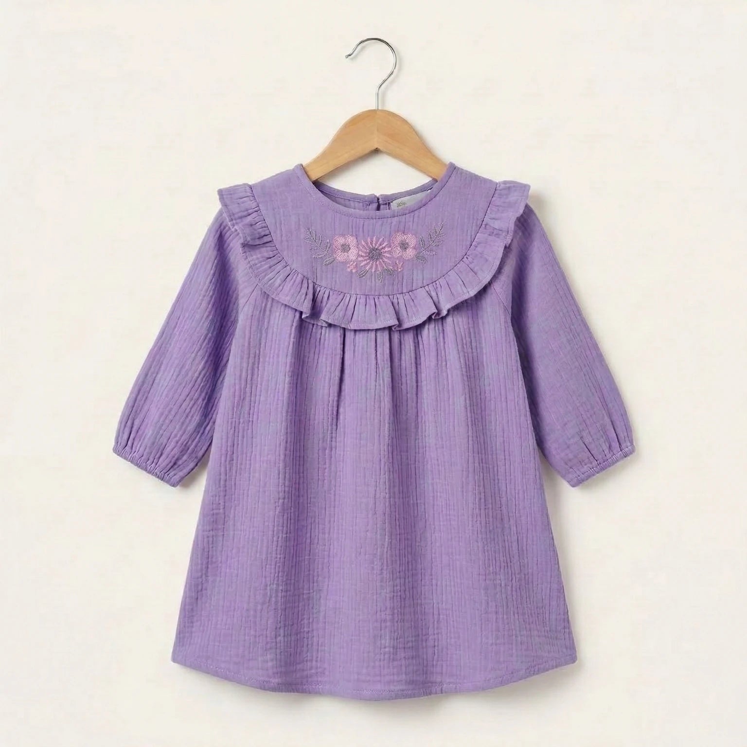Purple Embroidered Frock