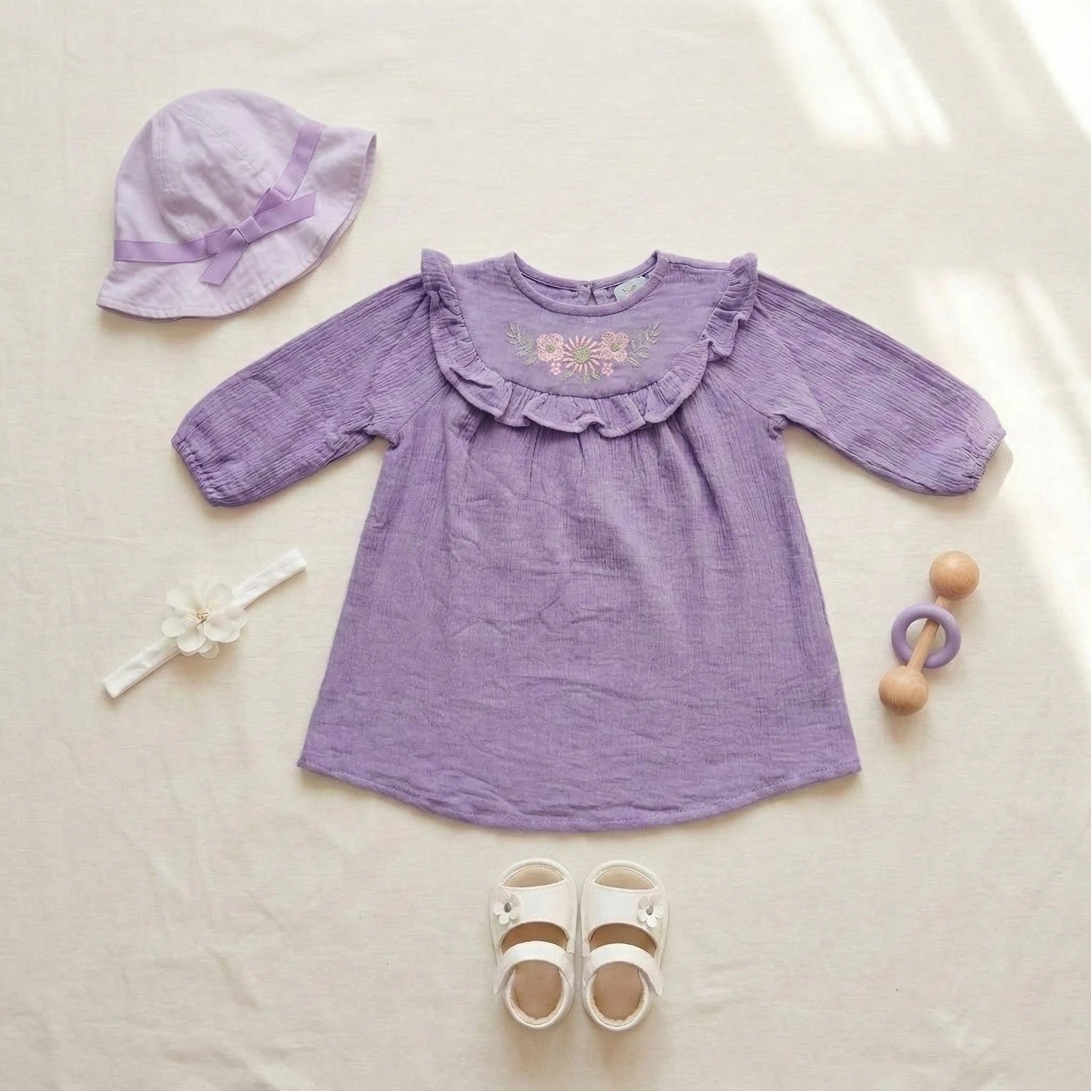 Purple Embroidered Frock