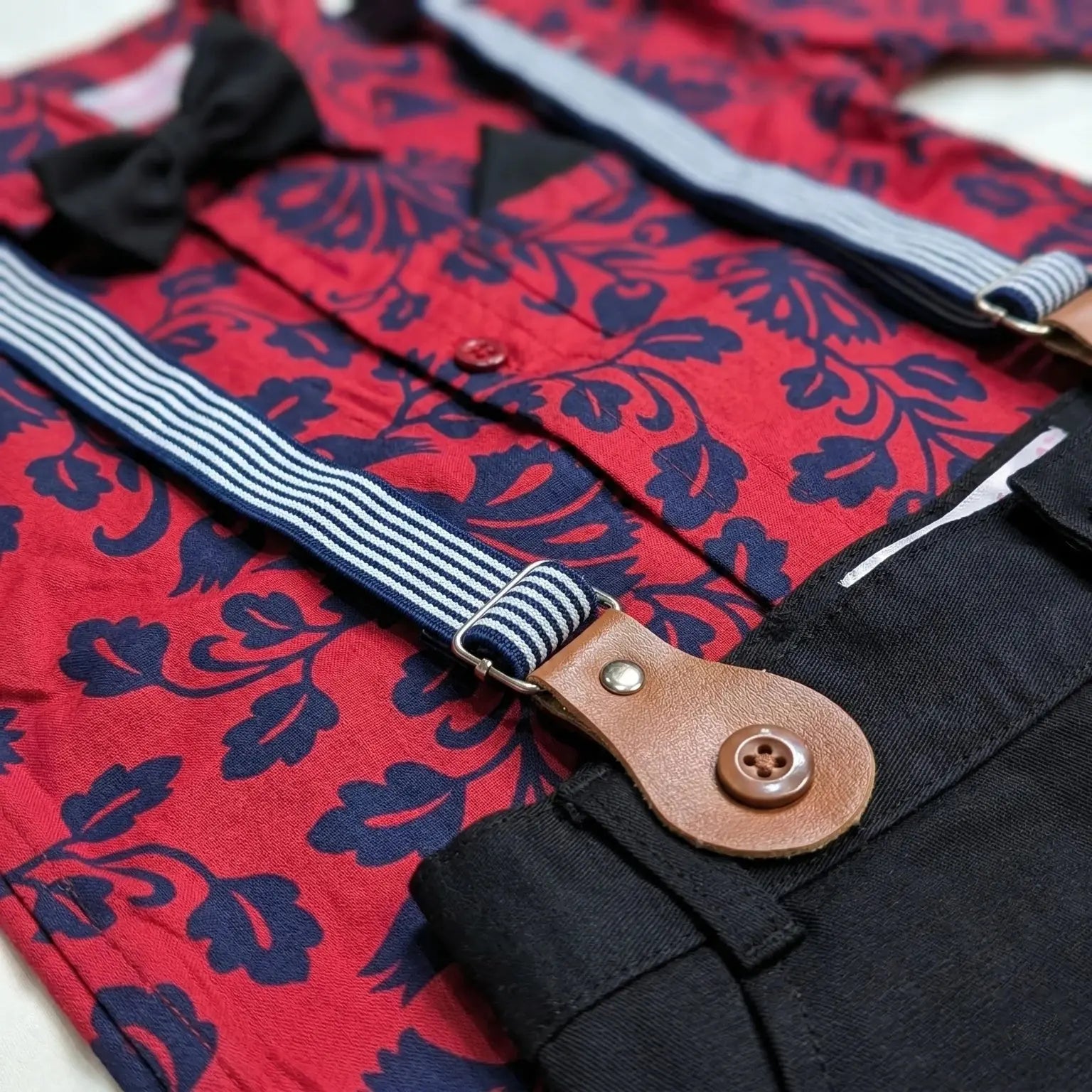 Cotton Shirt With Black Pant With Suspender
