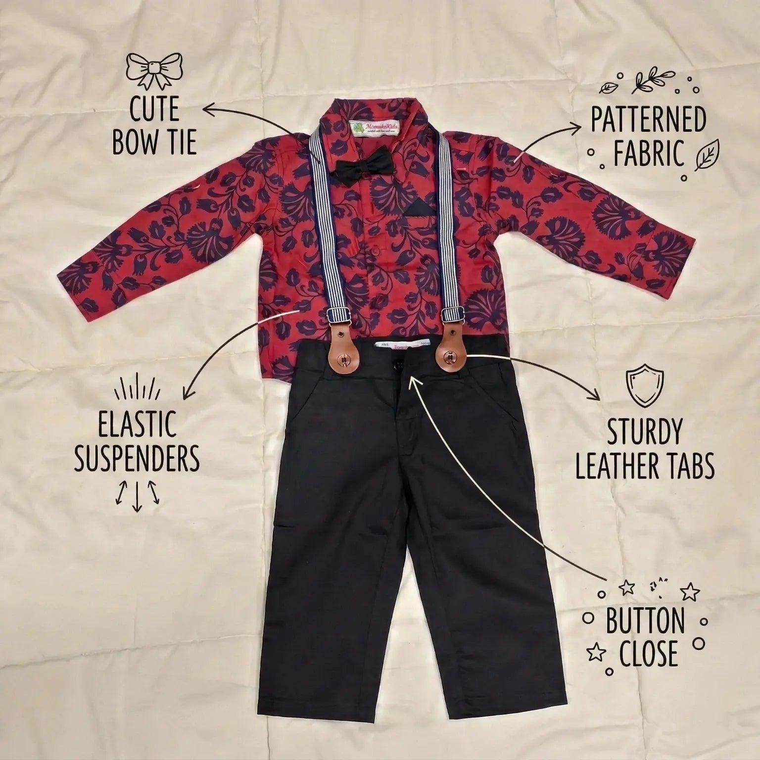 Cotton Shirt With Black Pant With Suspender