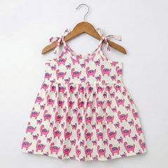 Shoulder Tie Frock - Dinosaur Print Momuko Kids
