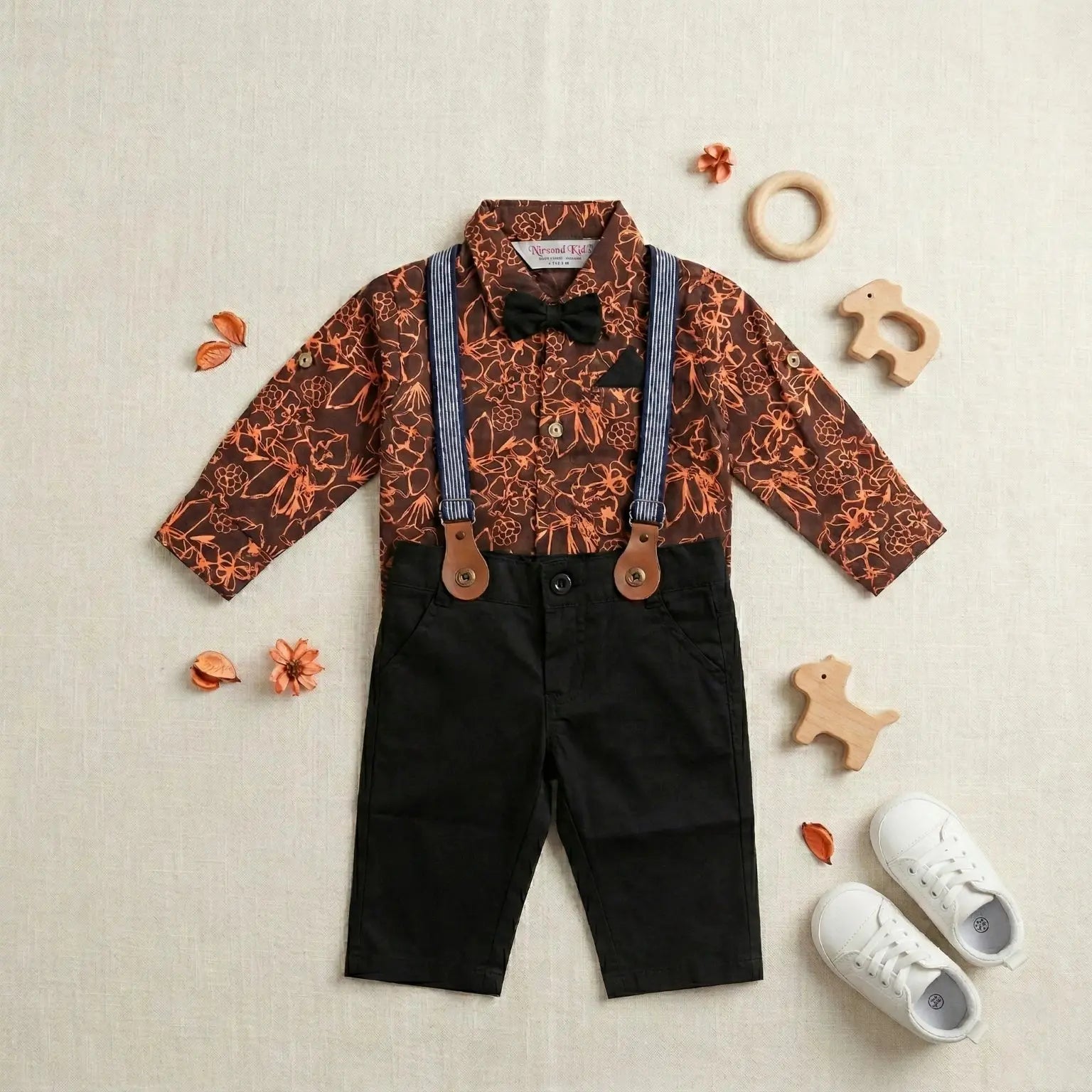 Cotton Shirt With Black Pant With Suspender