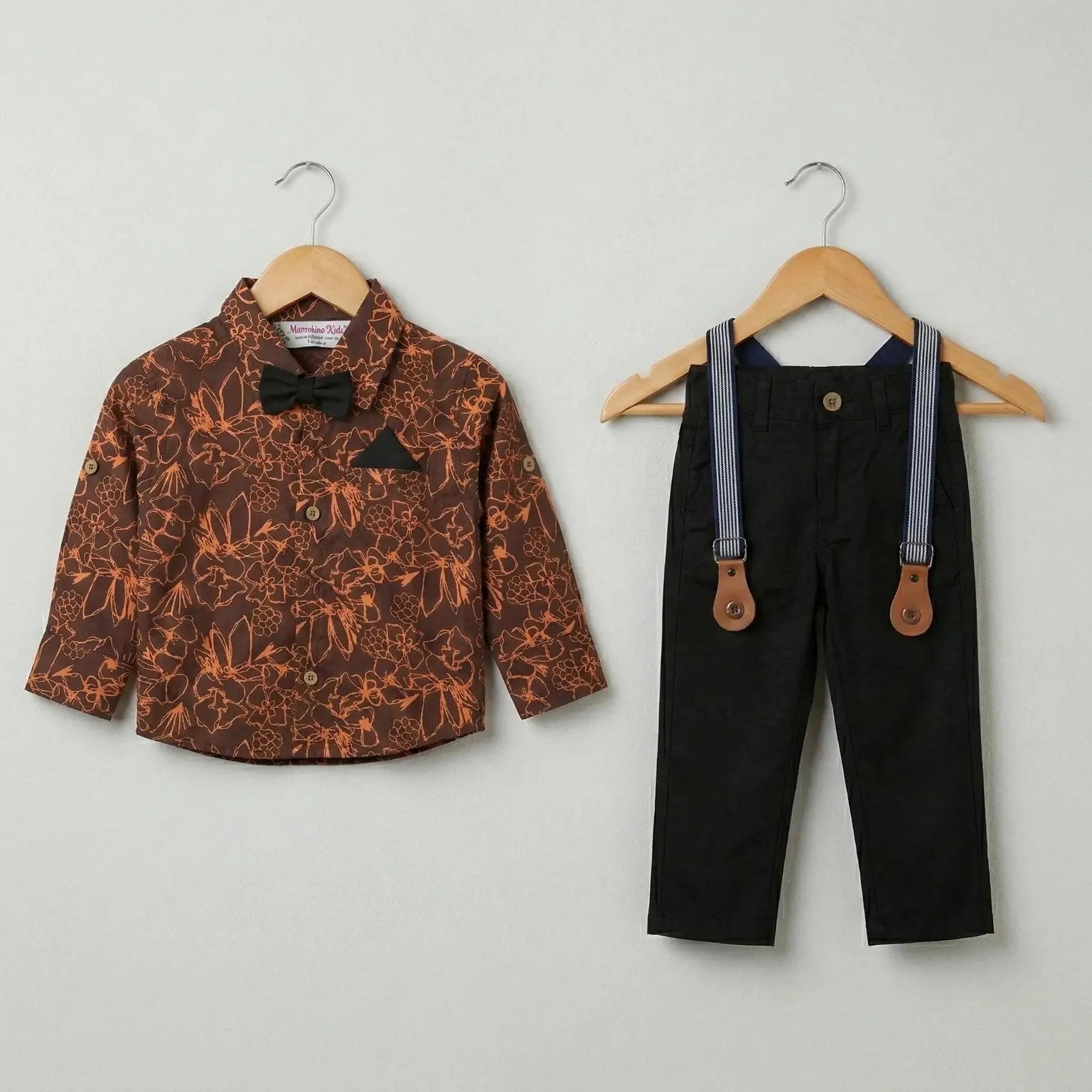 Cotton Shirt With Black Pant With Suspender