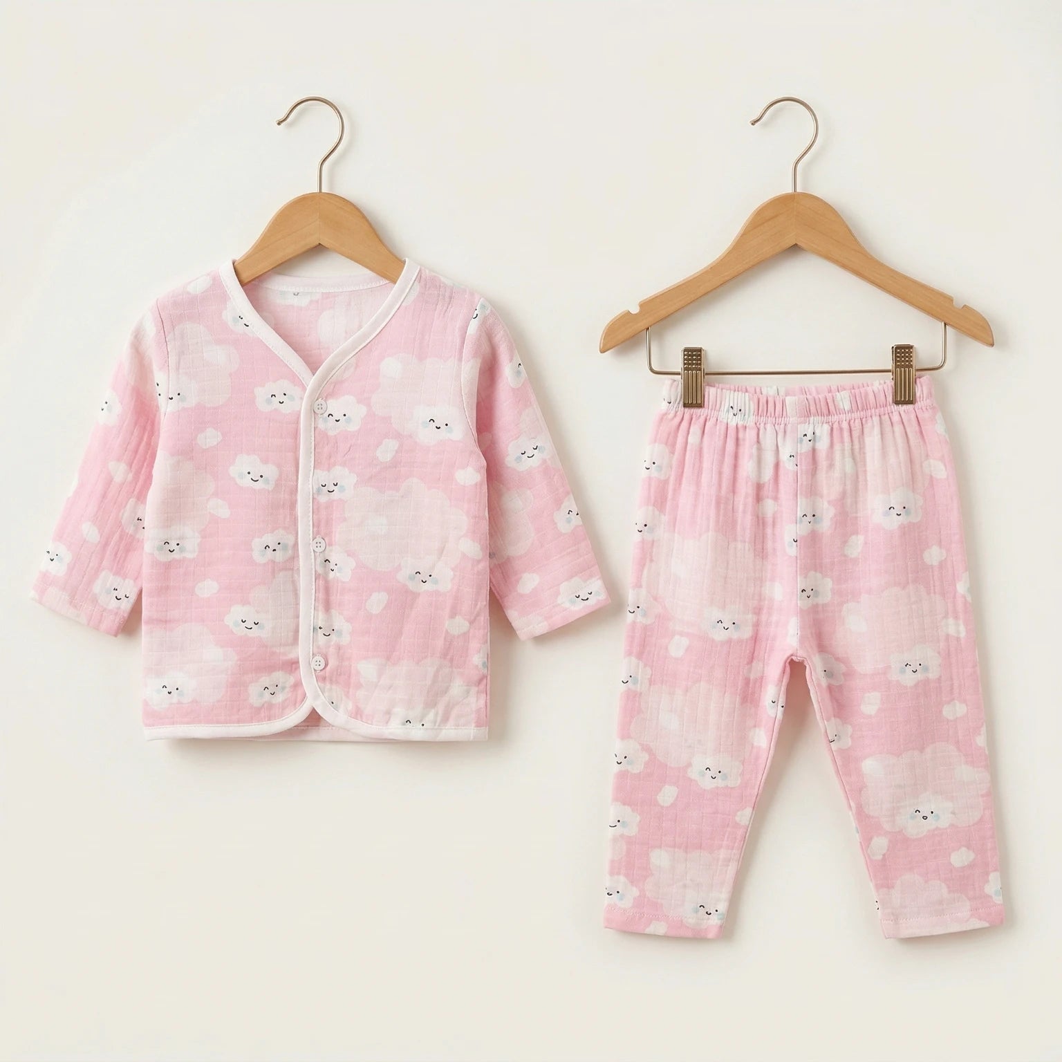 Pink Cloud – Full Sleeve Muslin Night Suit