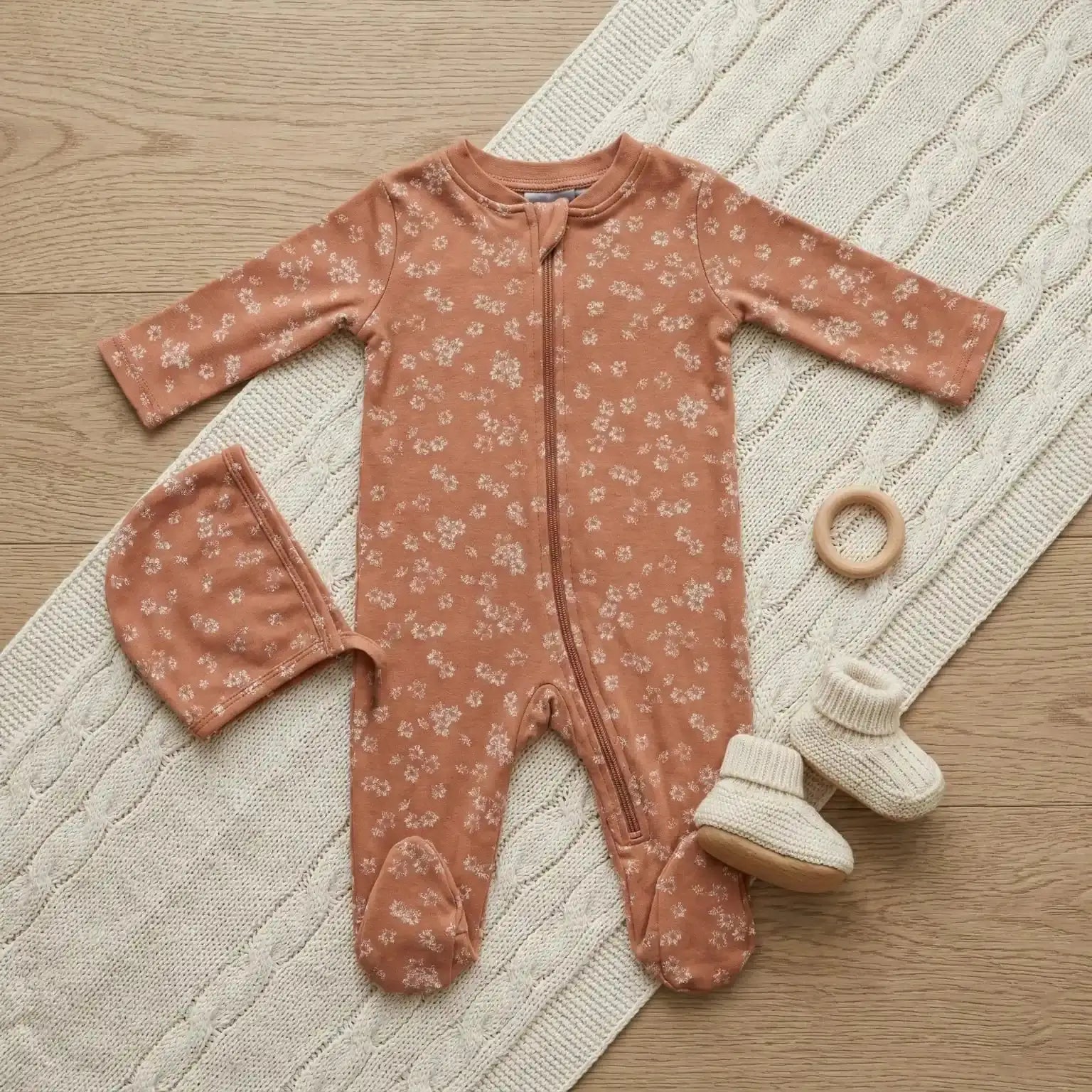 Burnt Orange Printed Overalls Momuko Kids