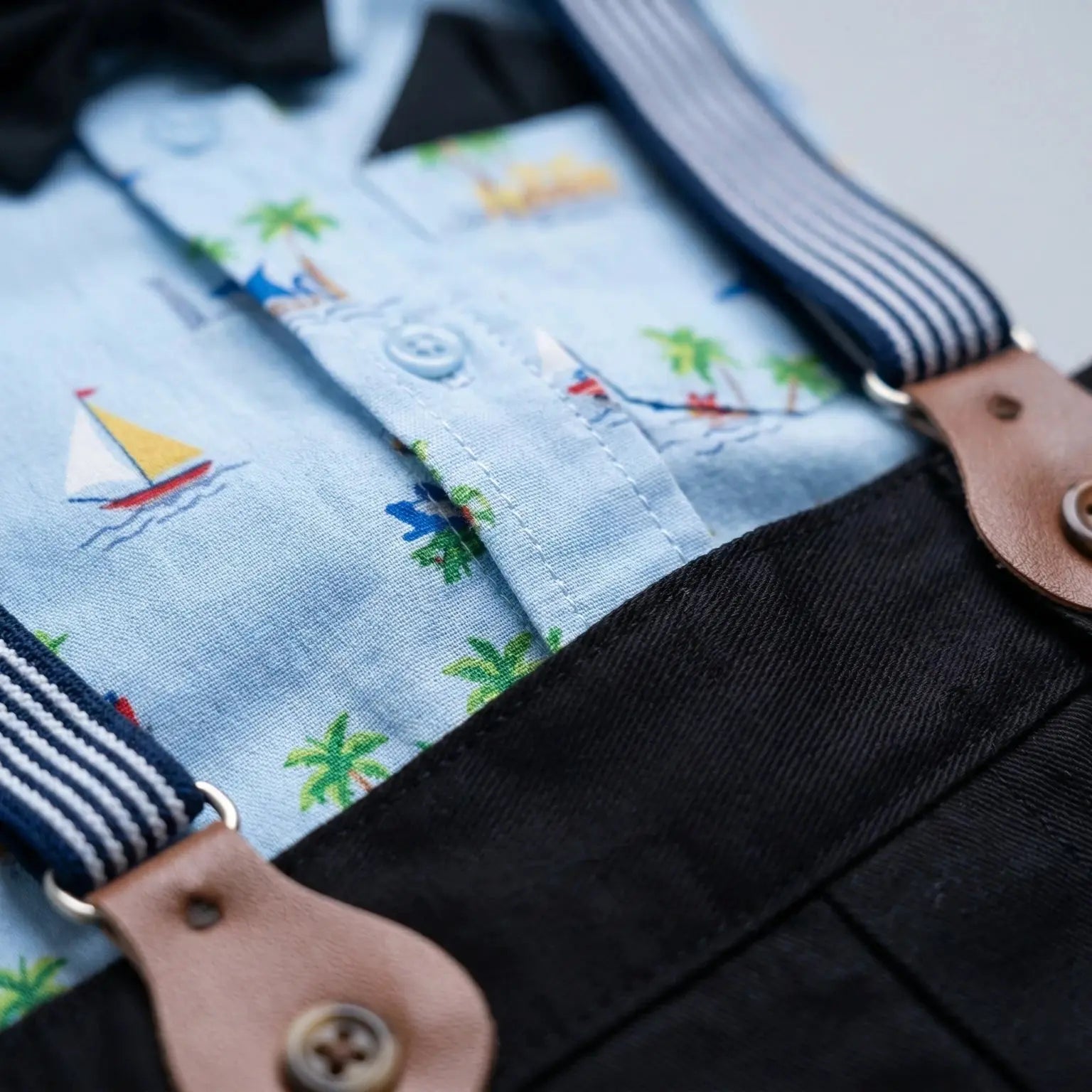 Cotton Shirt With Black Pant With Suspender
