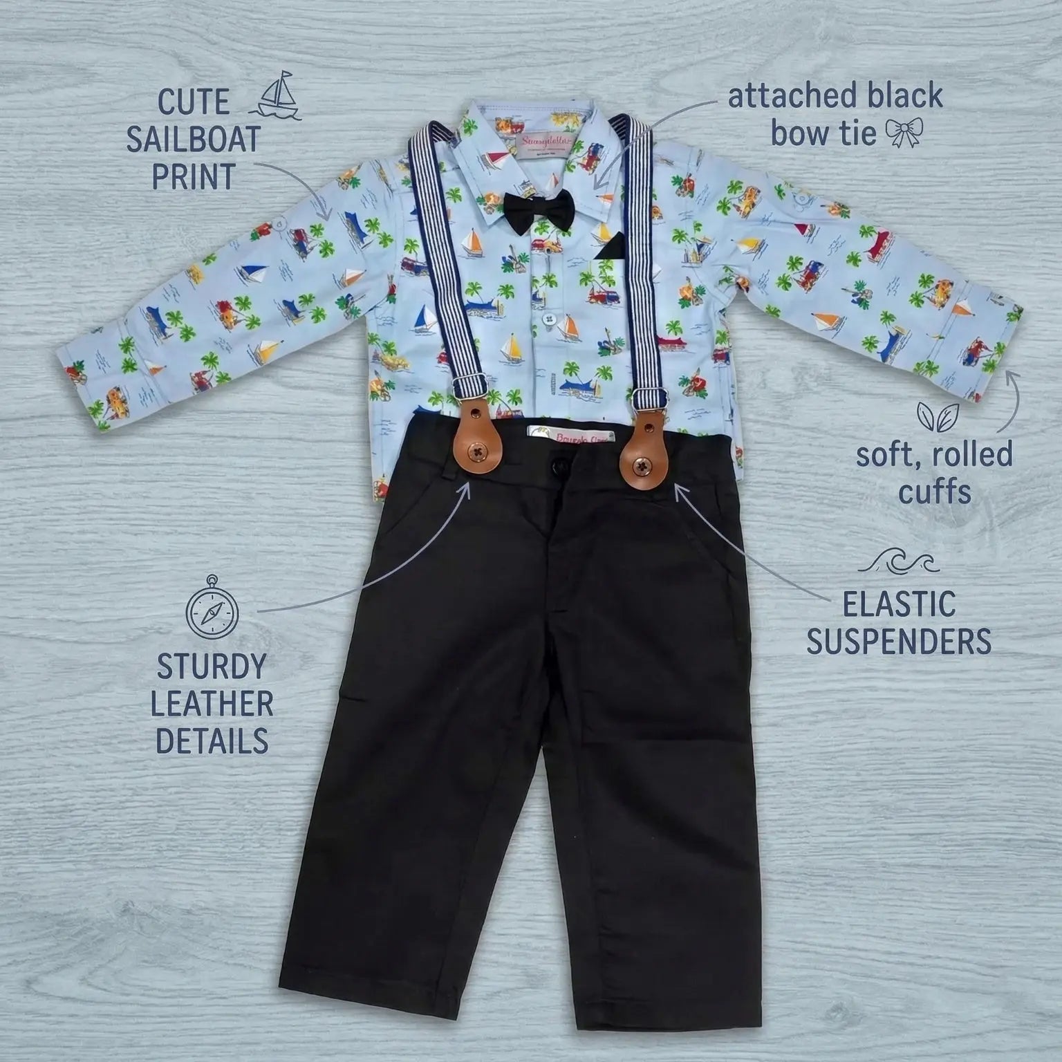 Cotton Shirt With Black Pant With Suspender