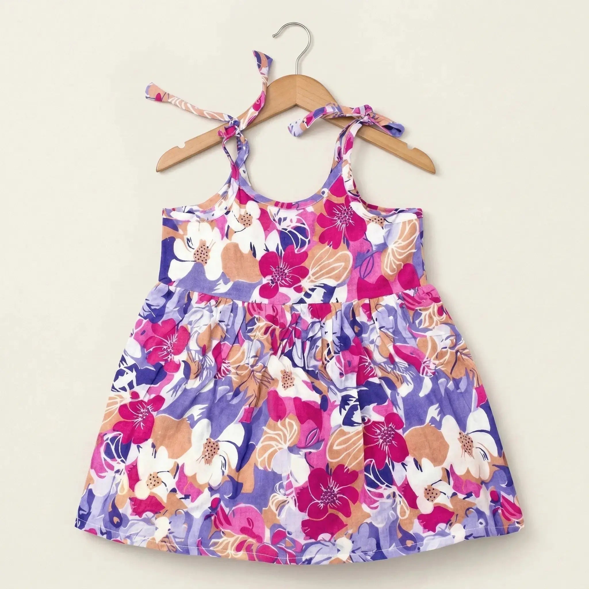 Shoulder Tie Frock - Floral Print Momuko Kids