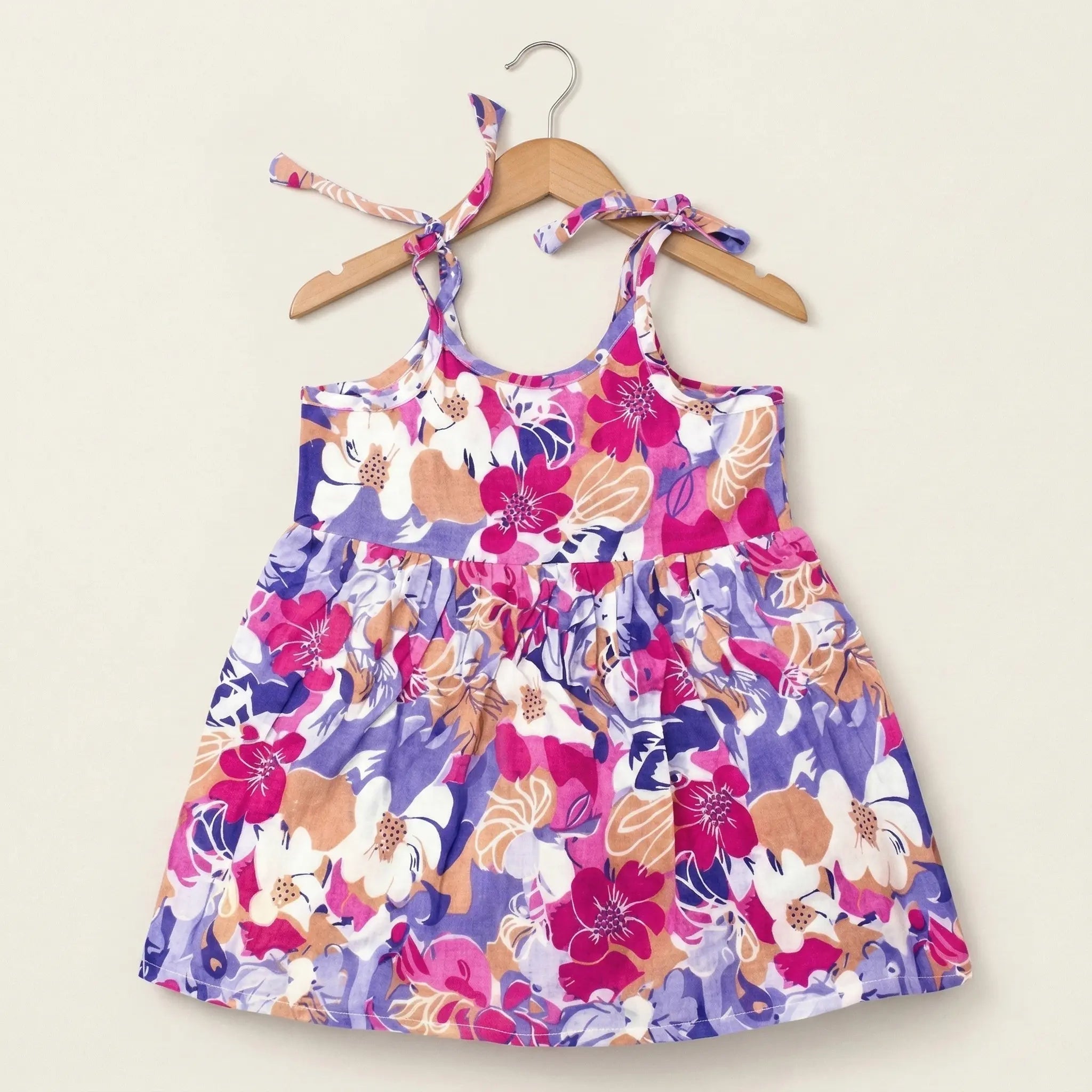 Shoulder Tie Frock - Floral Print