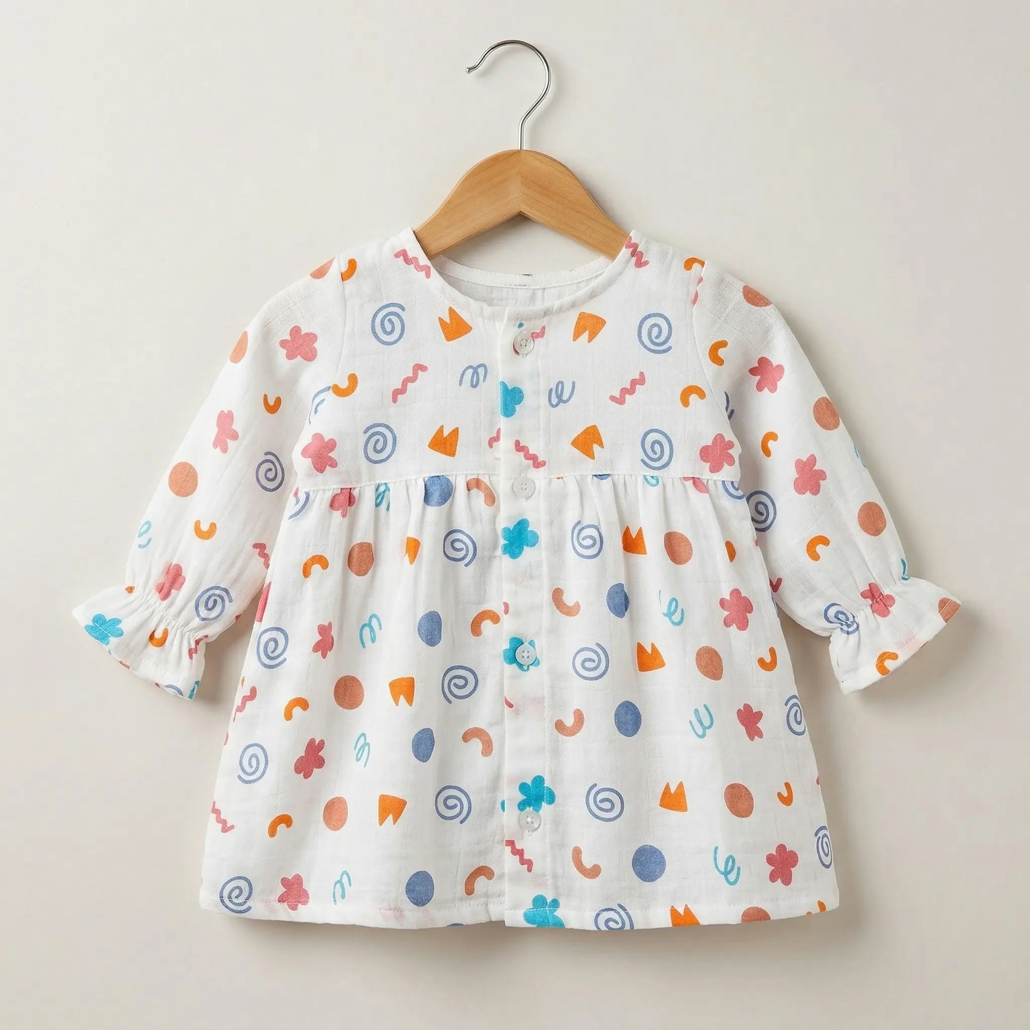 Full Sleeve Muslin Frock (Set of 3)