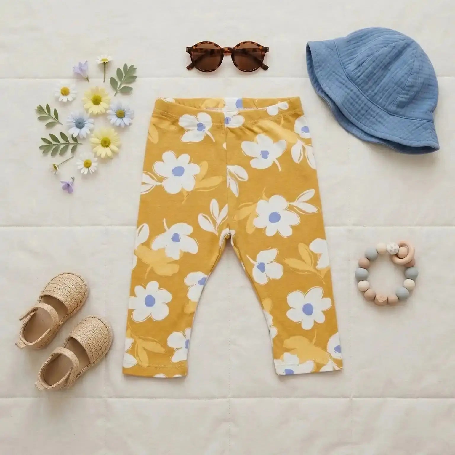 Leggings - Yellow Floral Momuko Kids