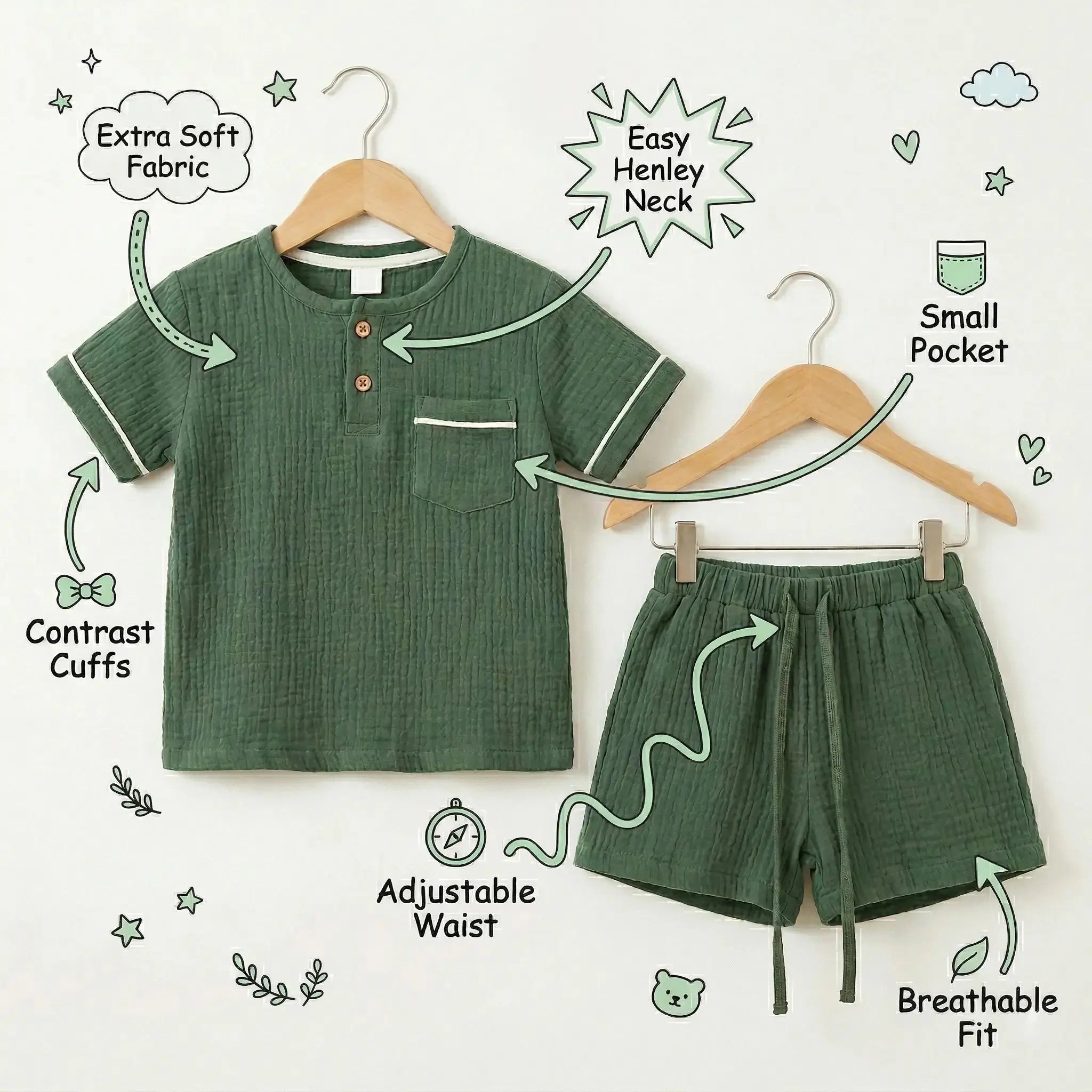 Short Kurta Shirt with Shorts Momuko Kids