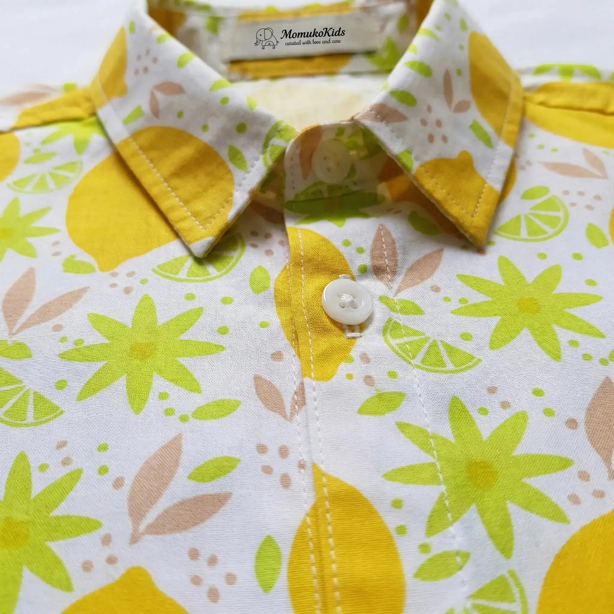 Short Sleeve Lemon Print Shirt Momuko Kids