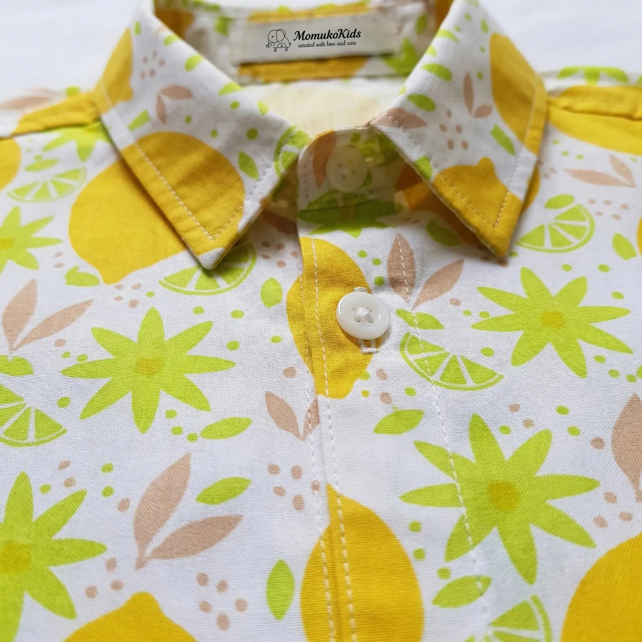Short Sleeve Lemon Print Shirt