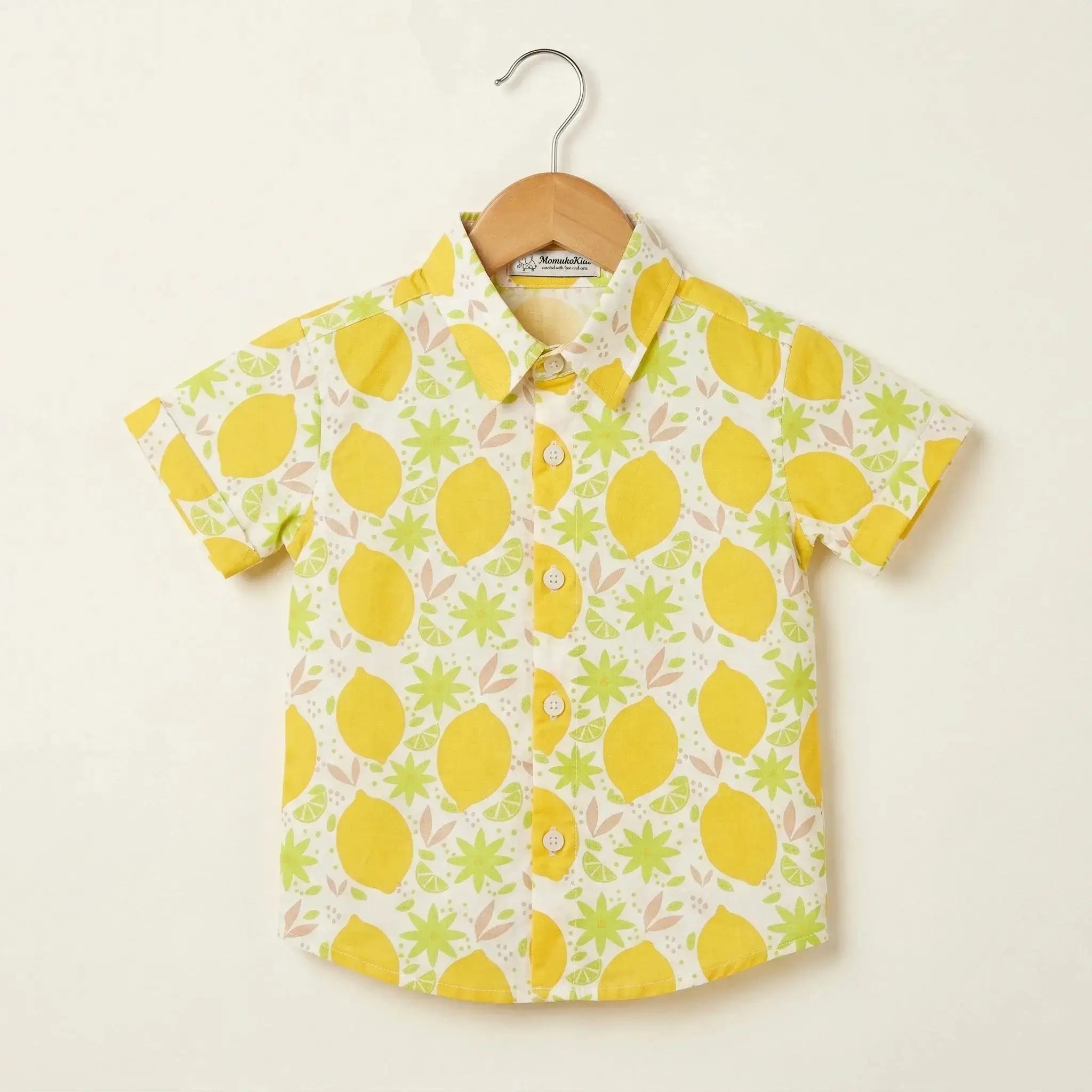 Short Sleeve Lemon Print Shirt